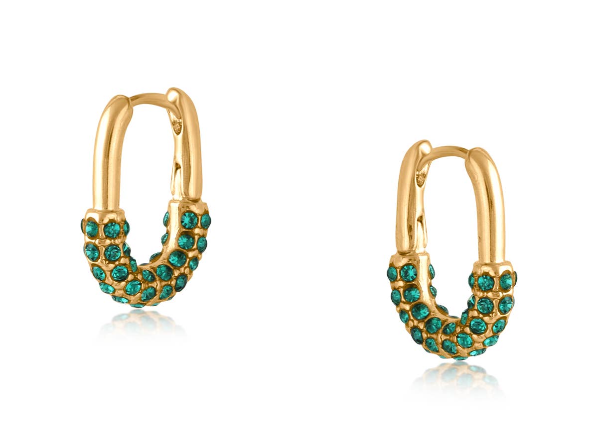 VALENCIA SMALL HOOP EARRINGS: BLUE