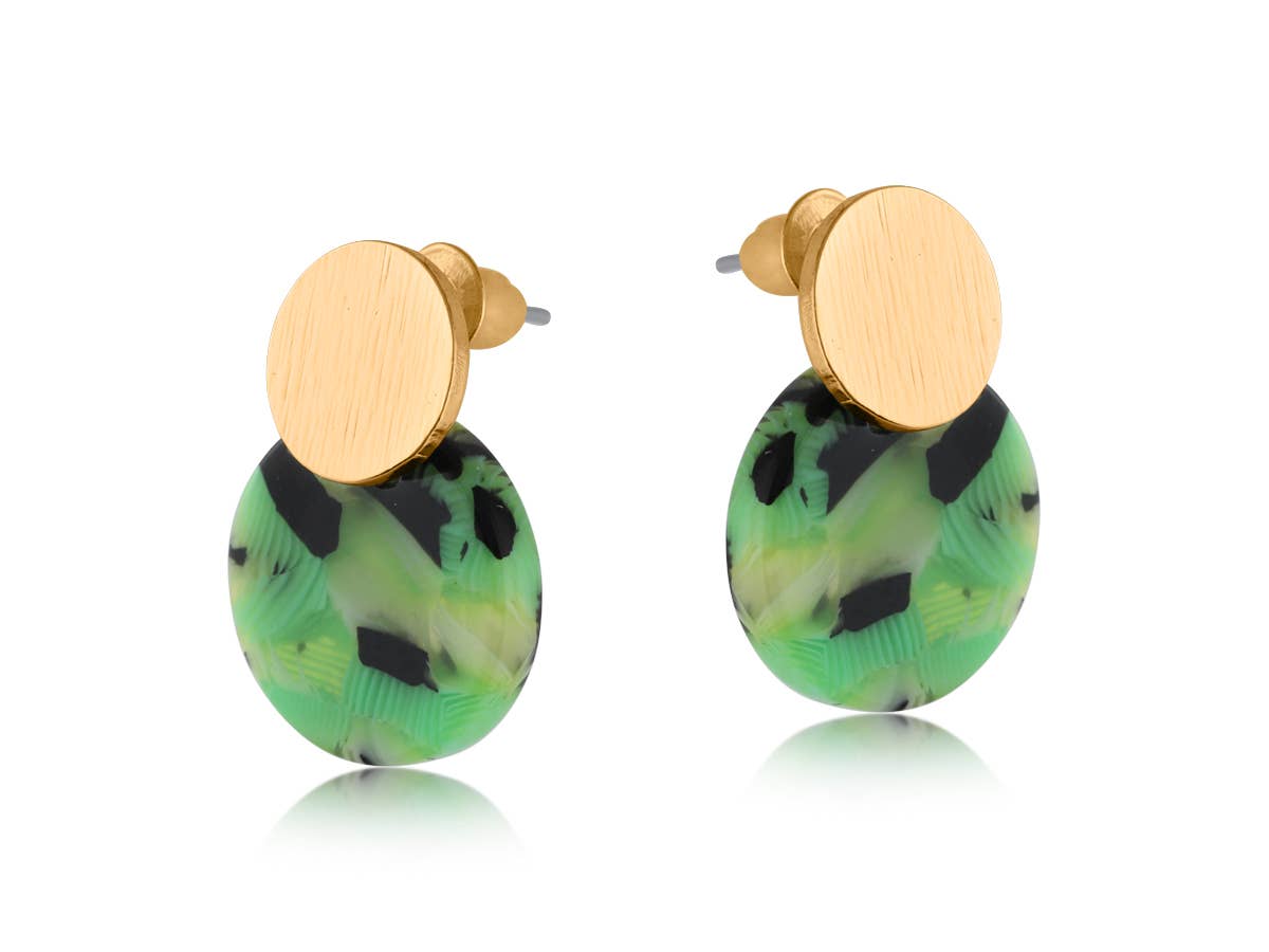 OLIVIA SMALL DISC AND METAL EARRINGS: PINK