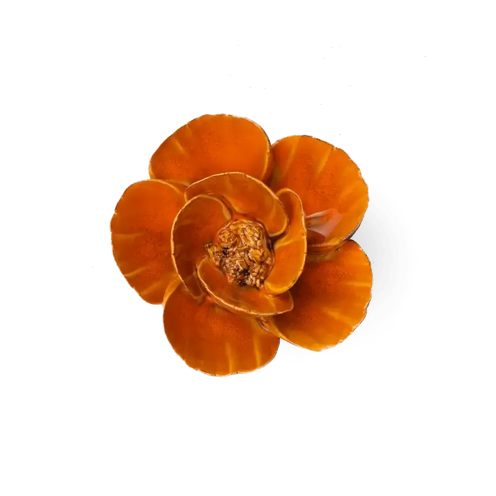 Burnt Orange Poppy  Ceramic Flower Wall Arrangements