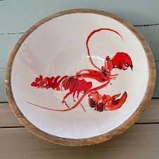 25cm Lobster Wooden Bowl - The Nancy Smillie Shop - Art, Jewellery & Designer Gifts Glasgow