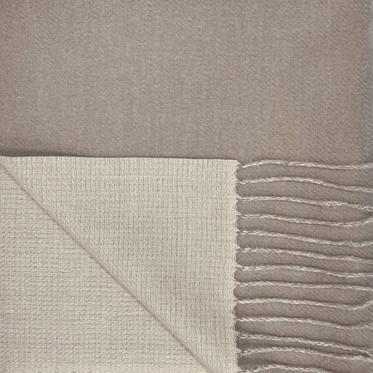 Reversible two tone coloured plain cashmere blend scarf: Sage