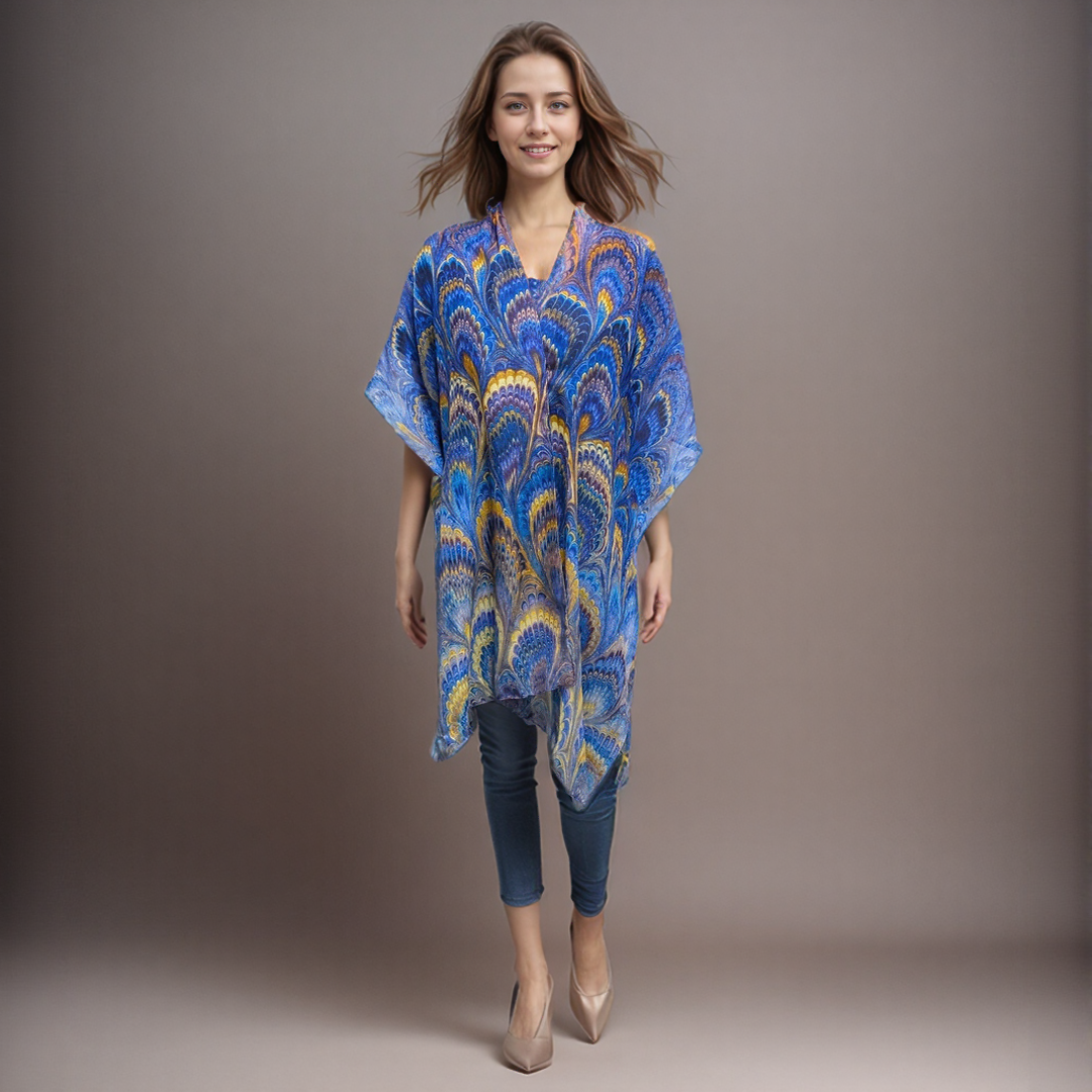 Blue Marbled Kaftan (90x180cm) - Exclusive Design