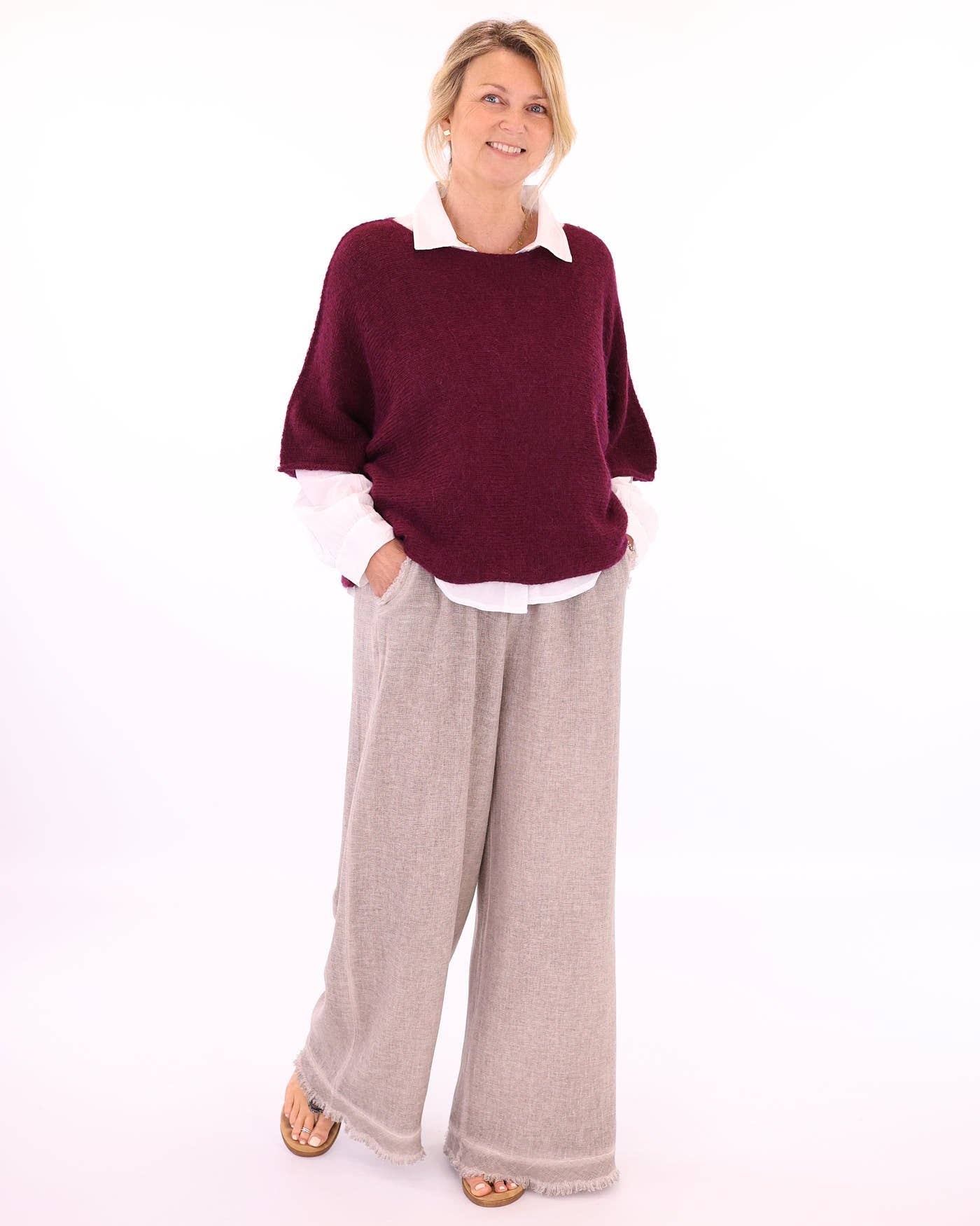 Alpaca Blend Short Tunic Top: Cloud Grey