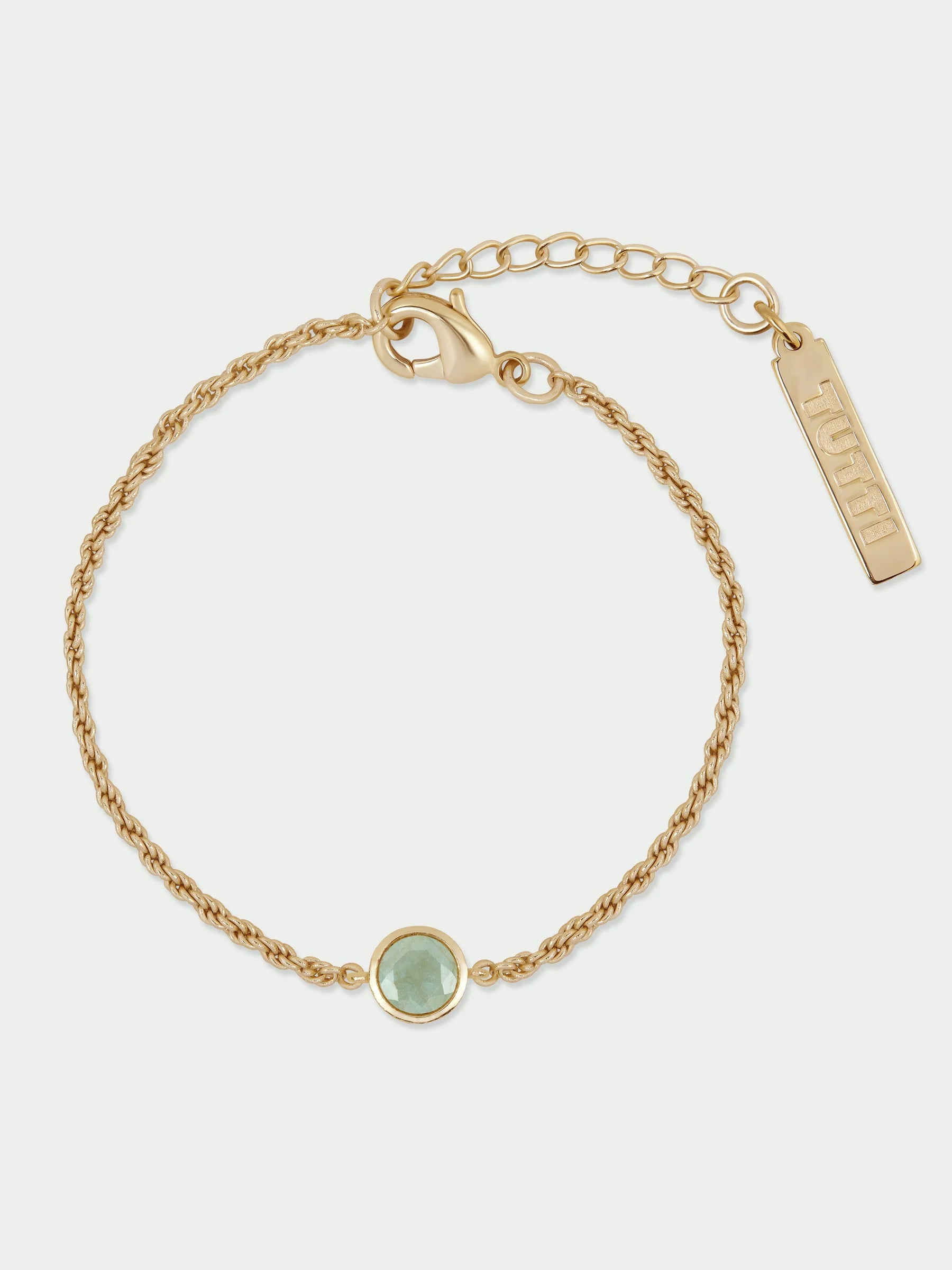 Gold Aquamarine Birthstone Bracelet