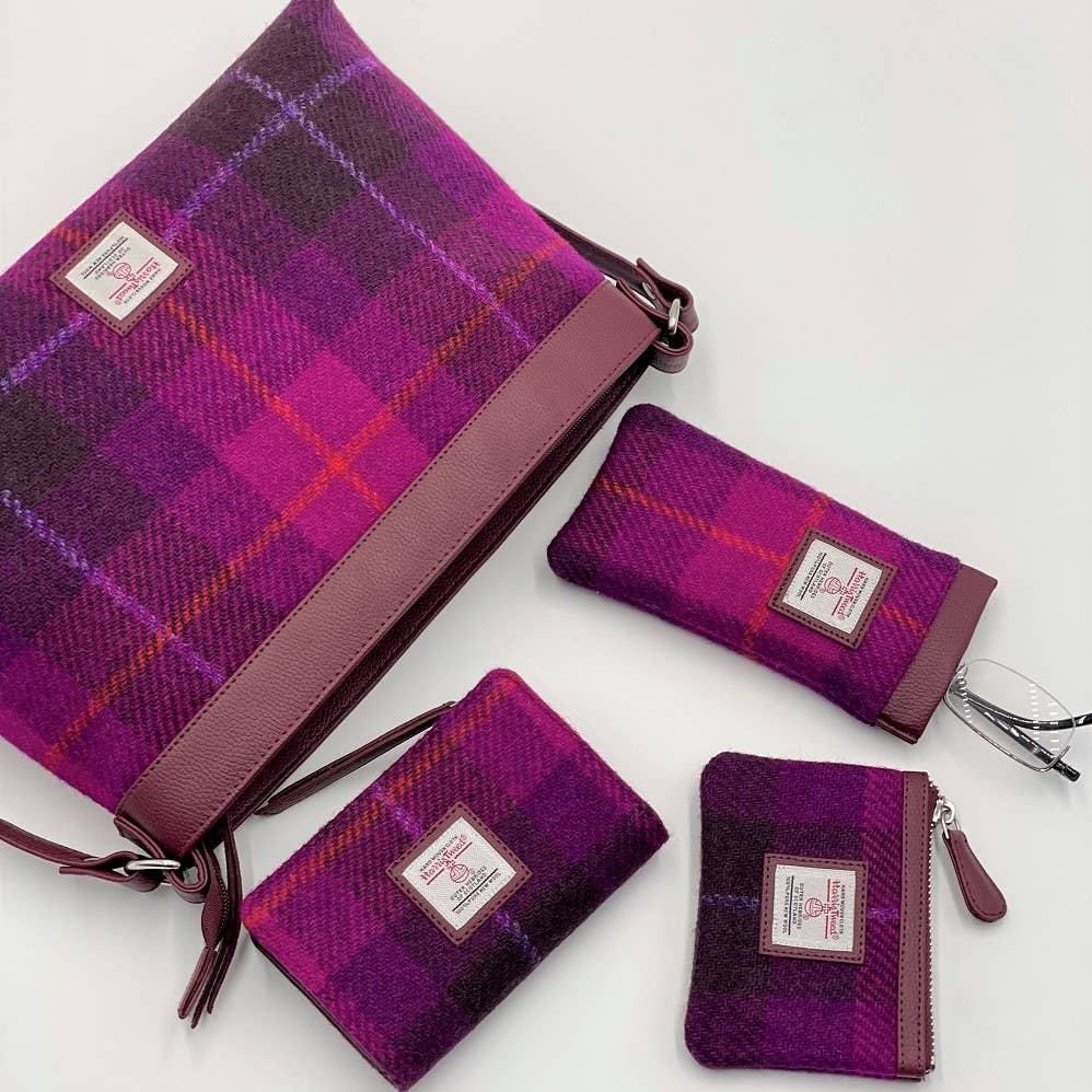Harris Tweed Glasses Sleeve Purple Check