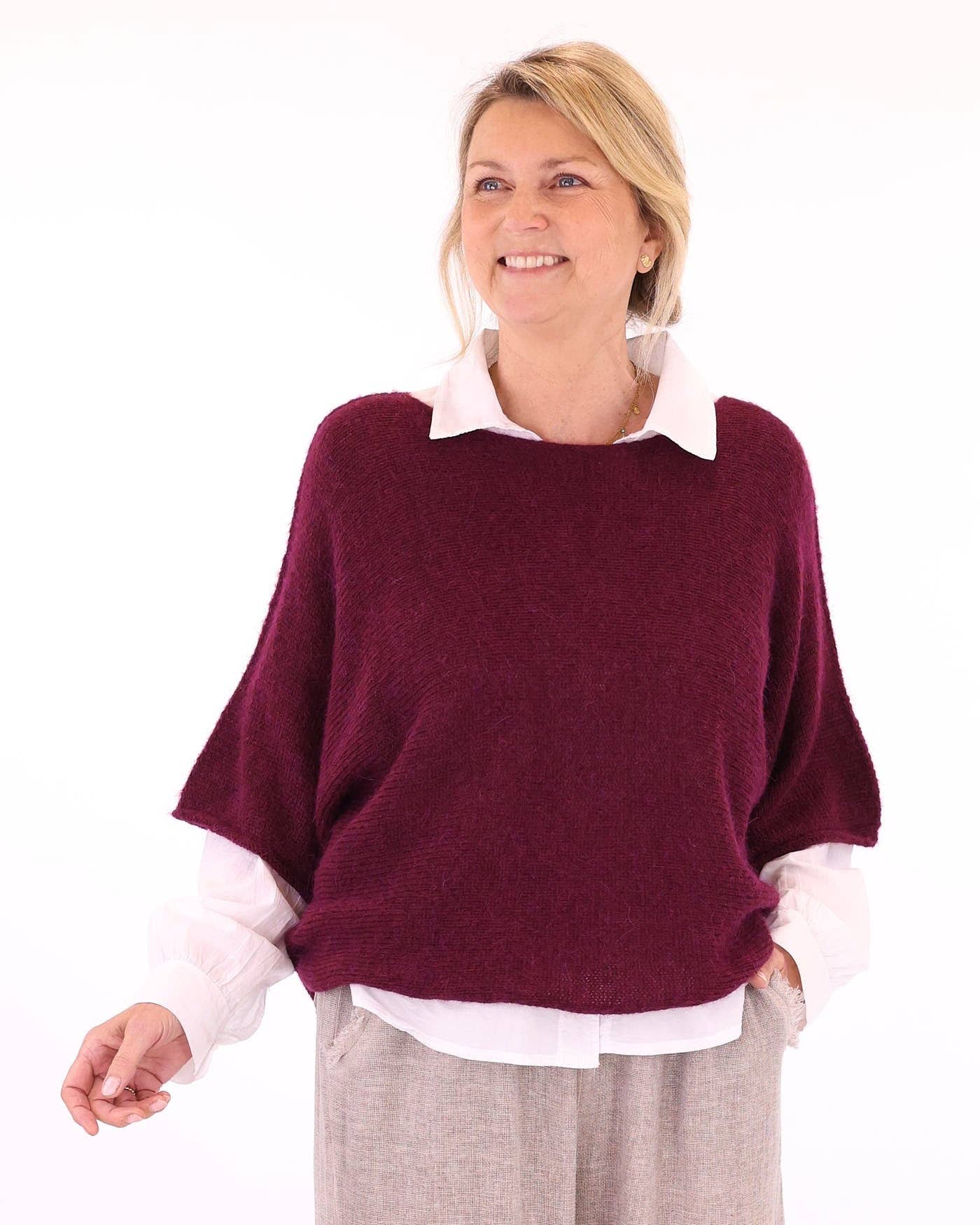 Alpaca Blend Short Tunic Top: Forest