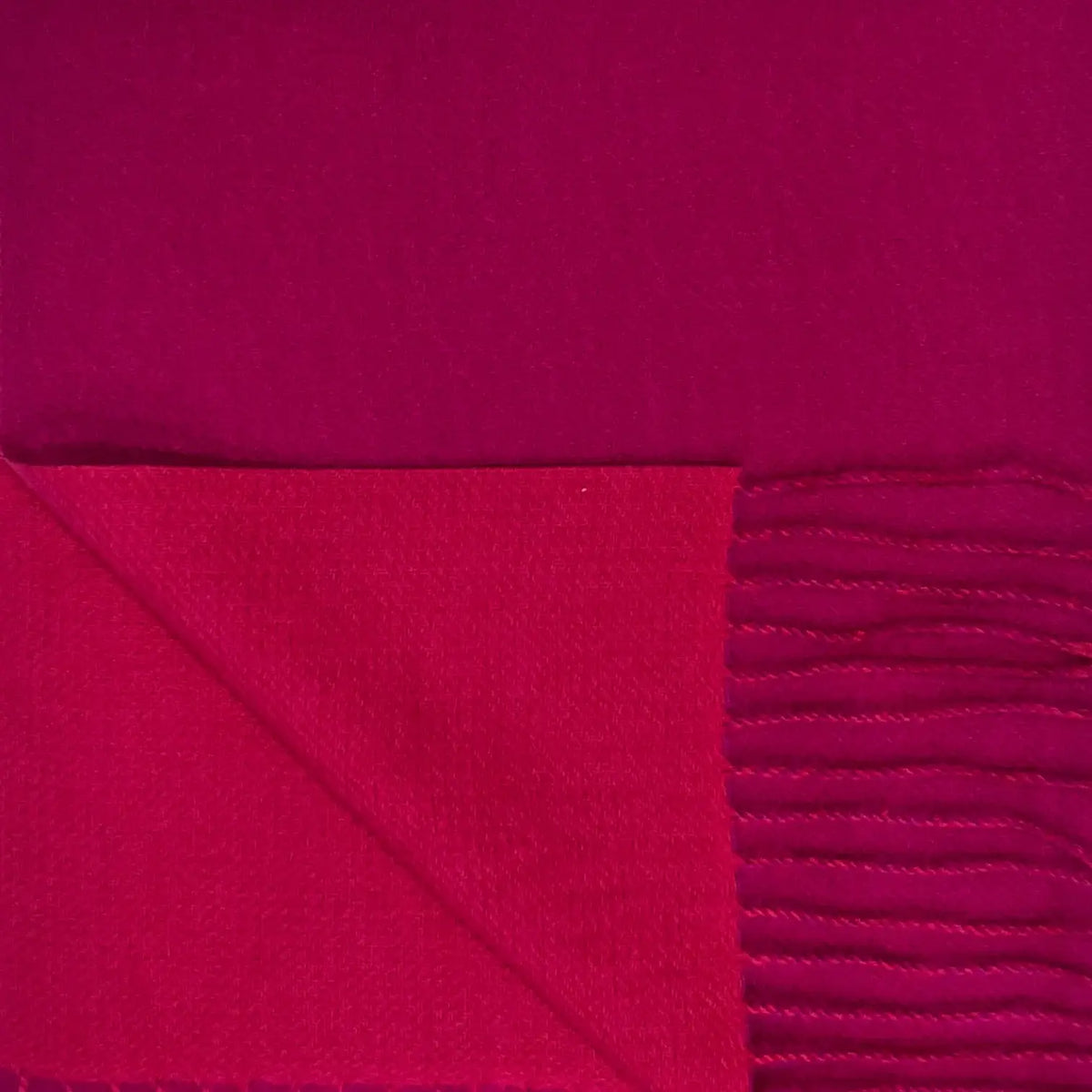 Reversible two tone coloured plain cashmere blend scarf: Brown