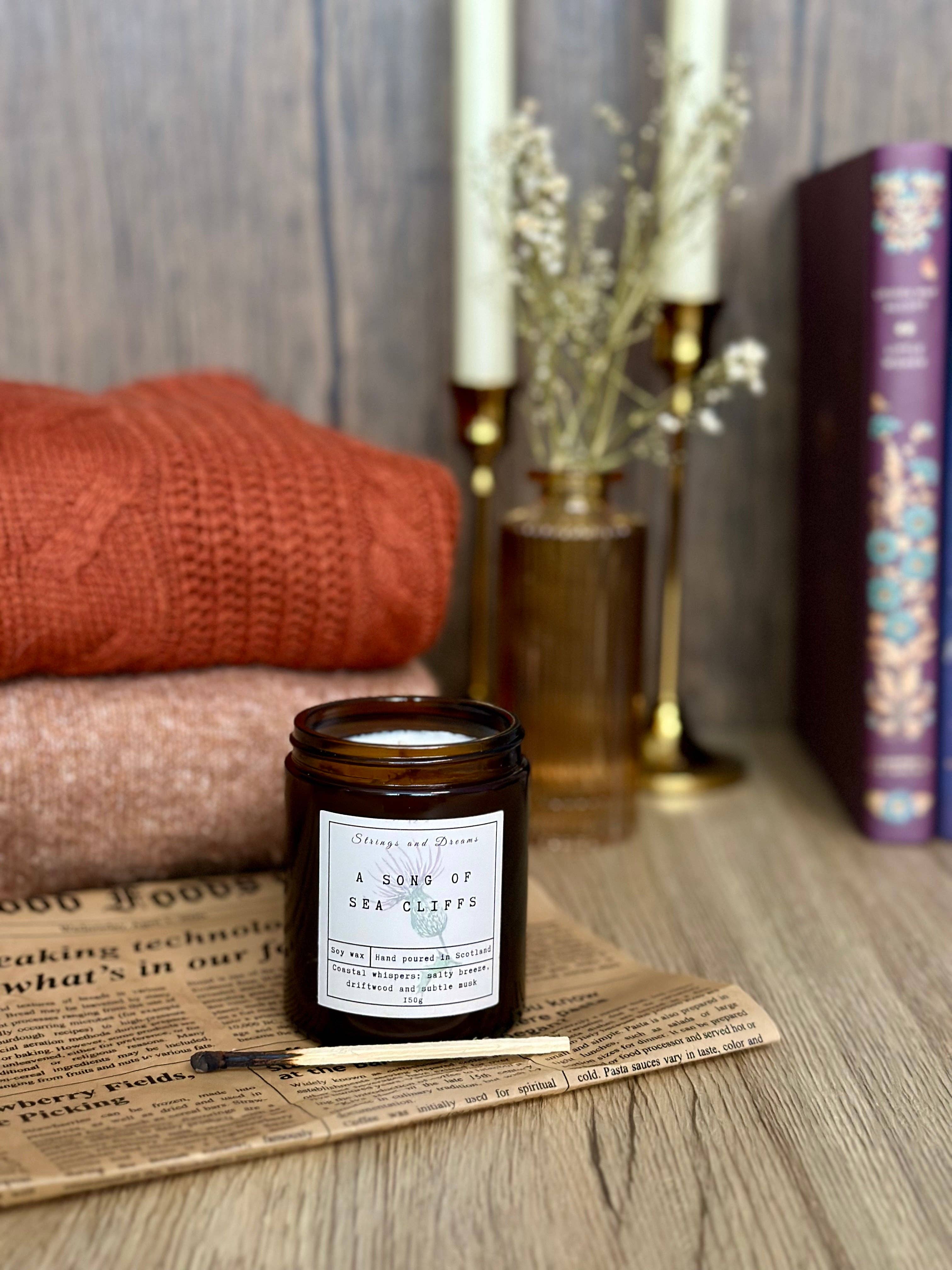 A song of Sea Cliffs soy wax candle