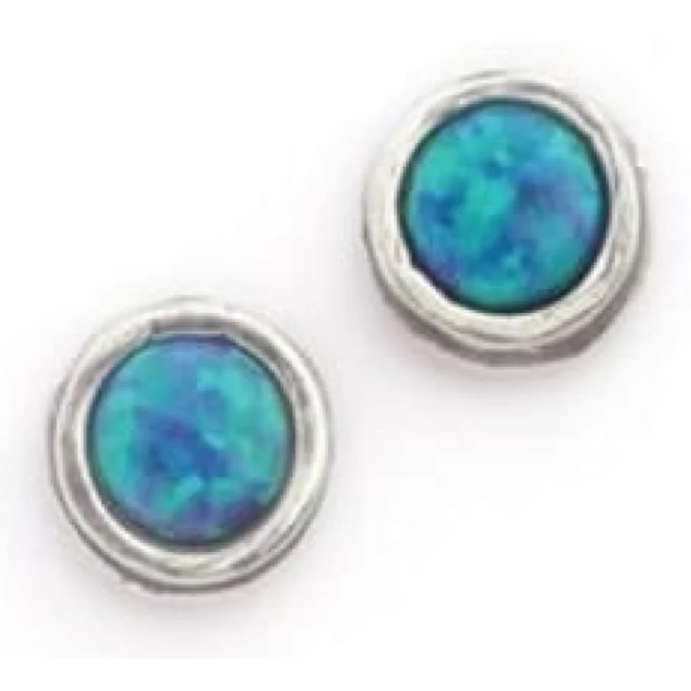 Silver stud Opal Earrings