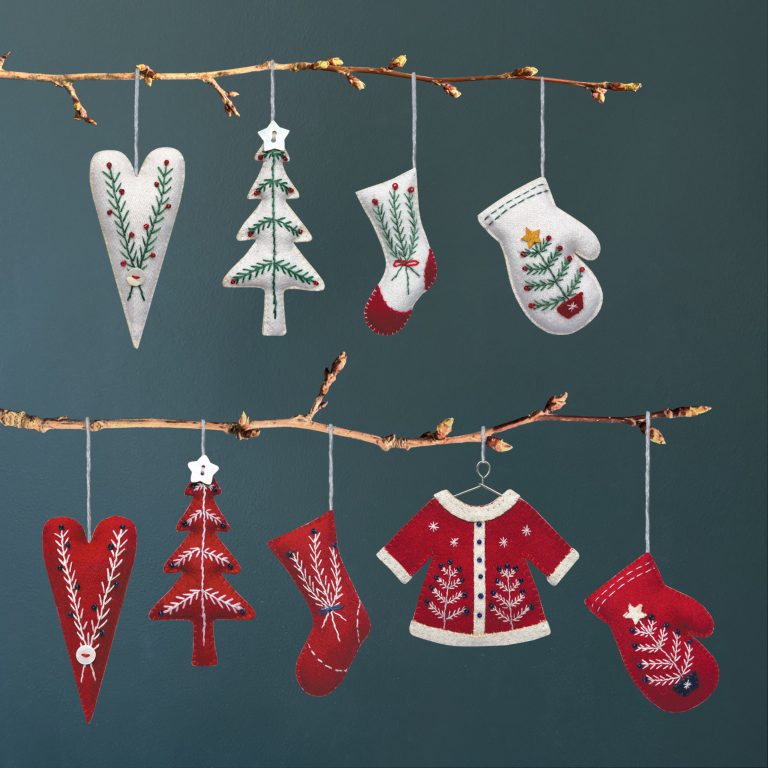 Cream Stocking Hanging Embroidered