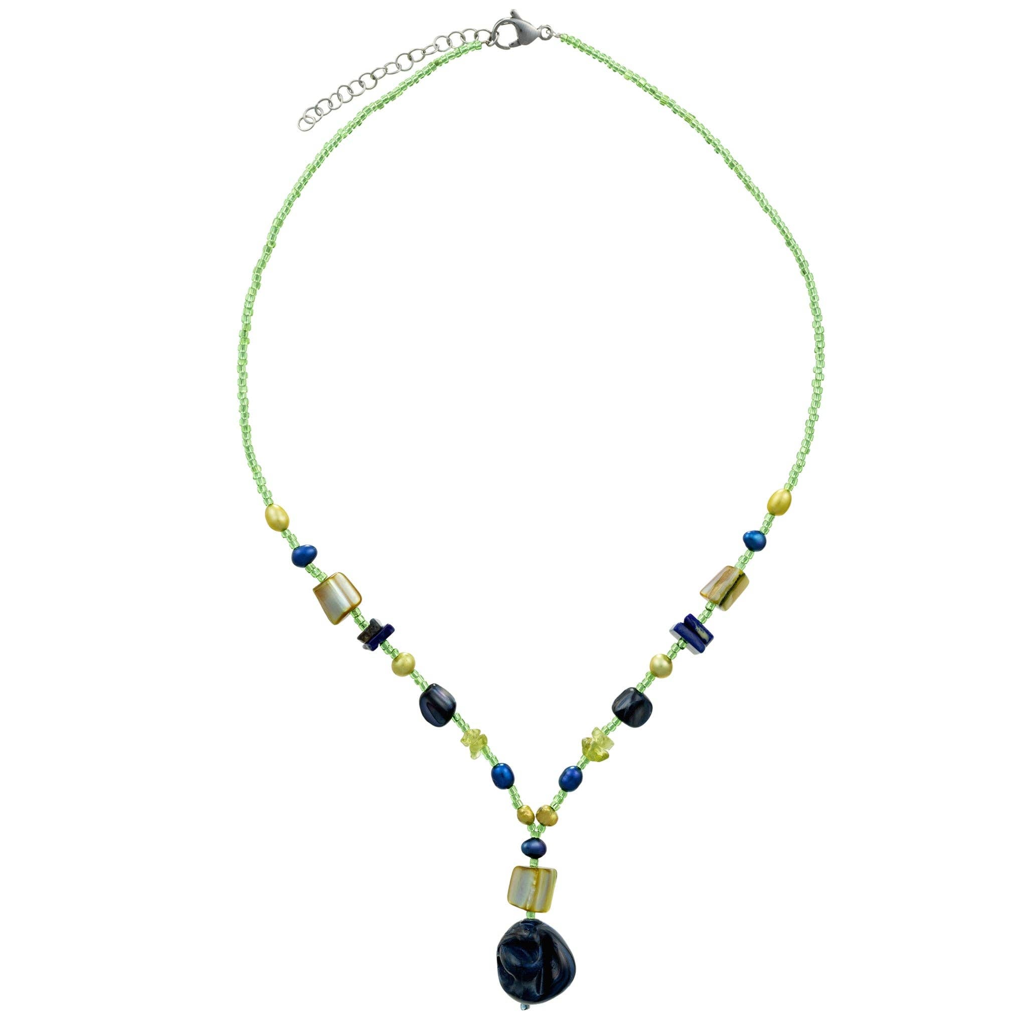 Green Blue Bead Necklace