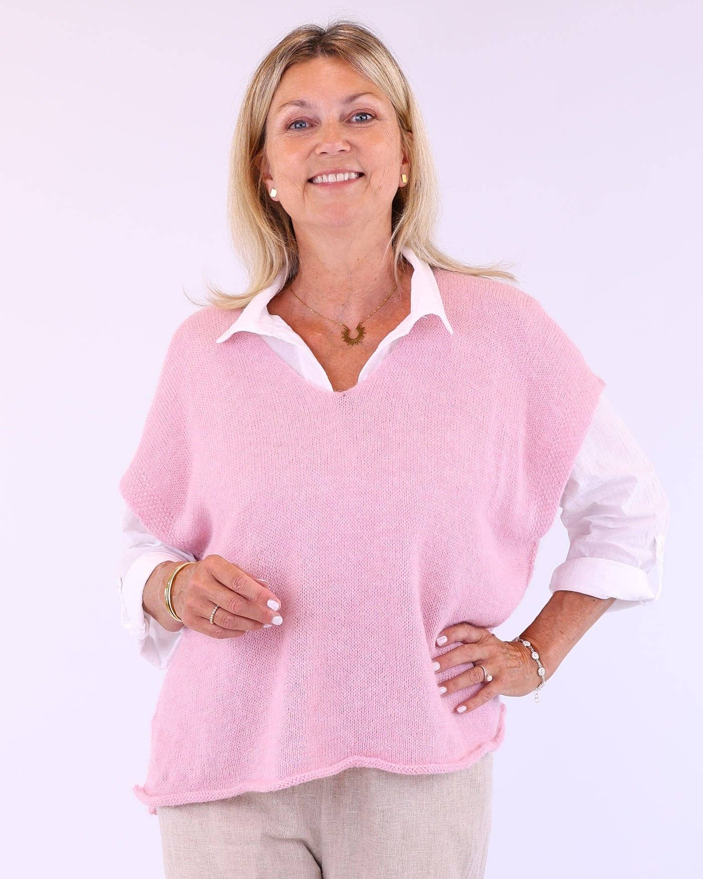 Alpaca Blend V Neck Tunic: Soft Moss
