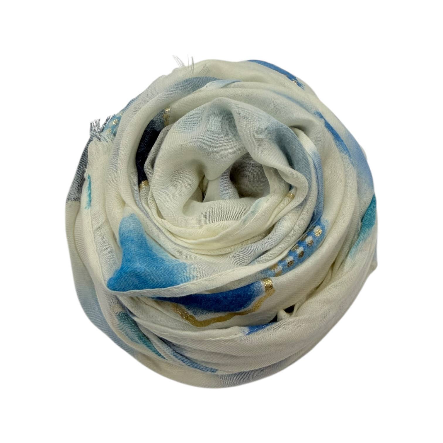 Summer Polka Lightweight Scarf: Blue