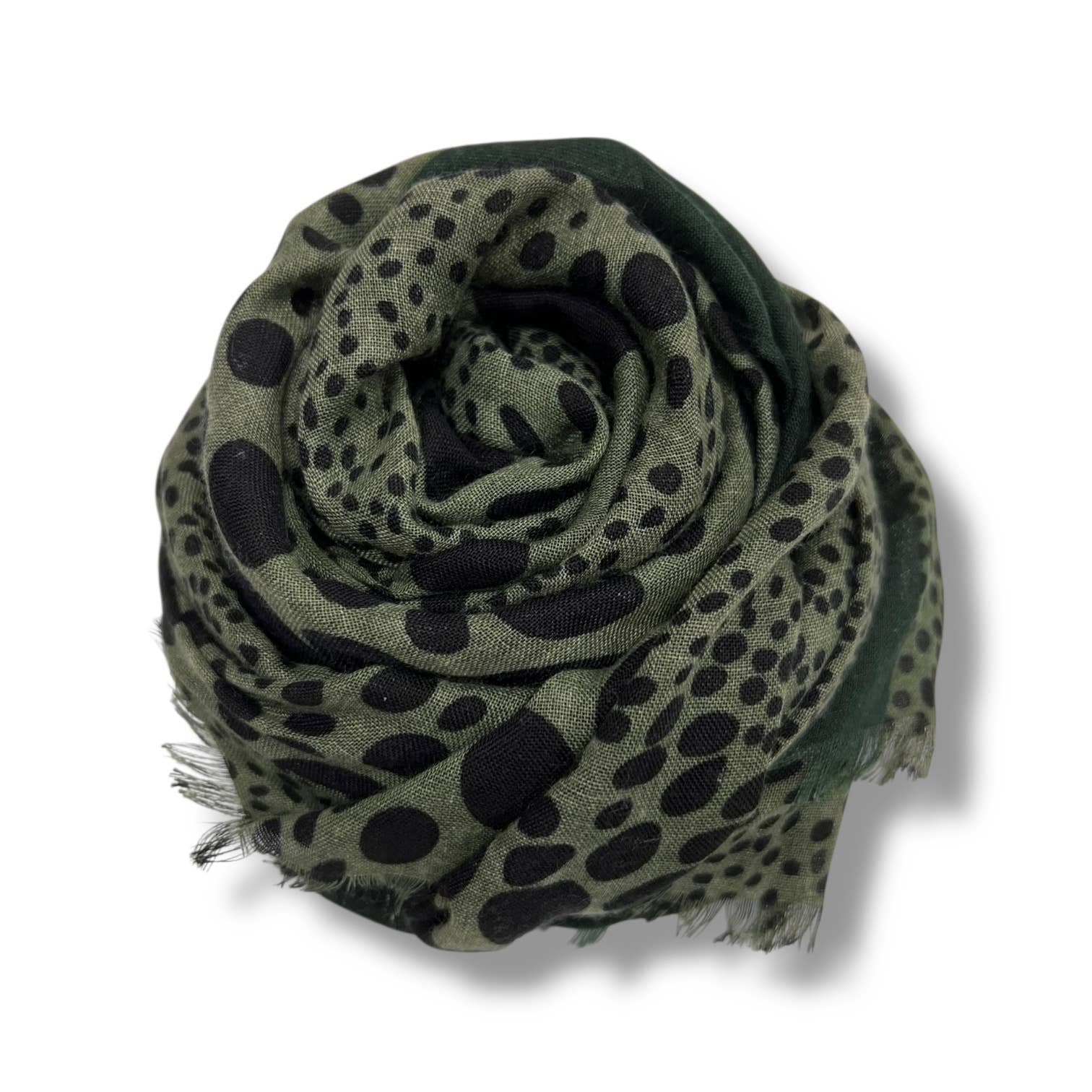 Leopard dots print scarf : Black