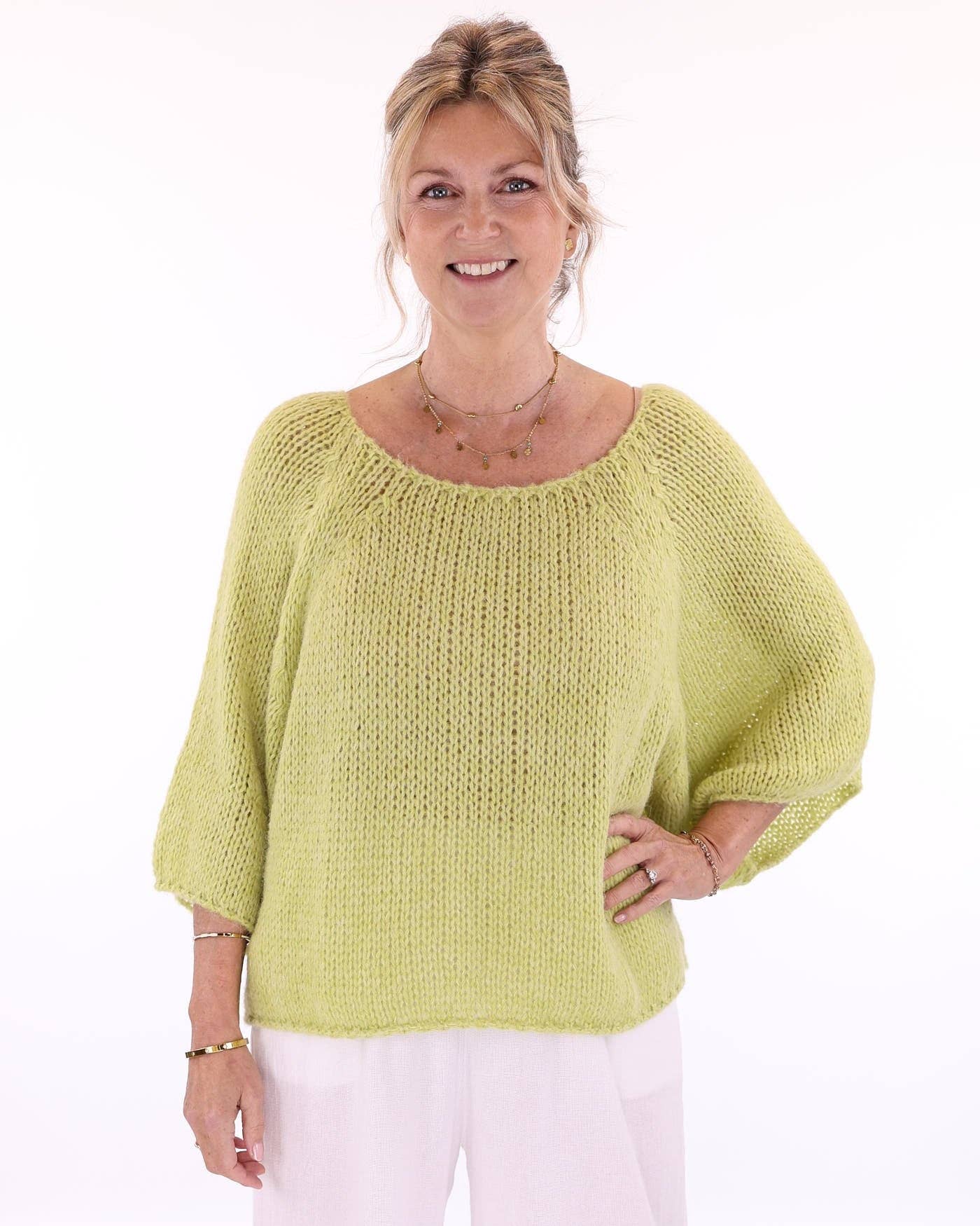 Alpaca Blend Swing Jumper: Cream