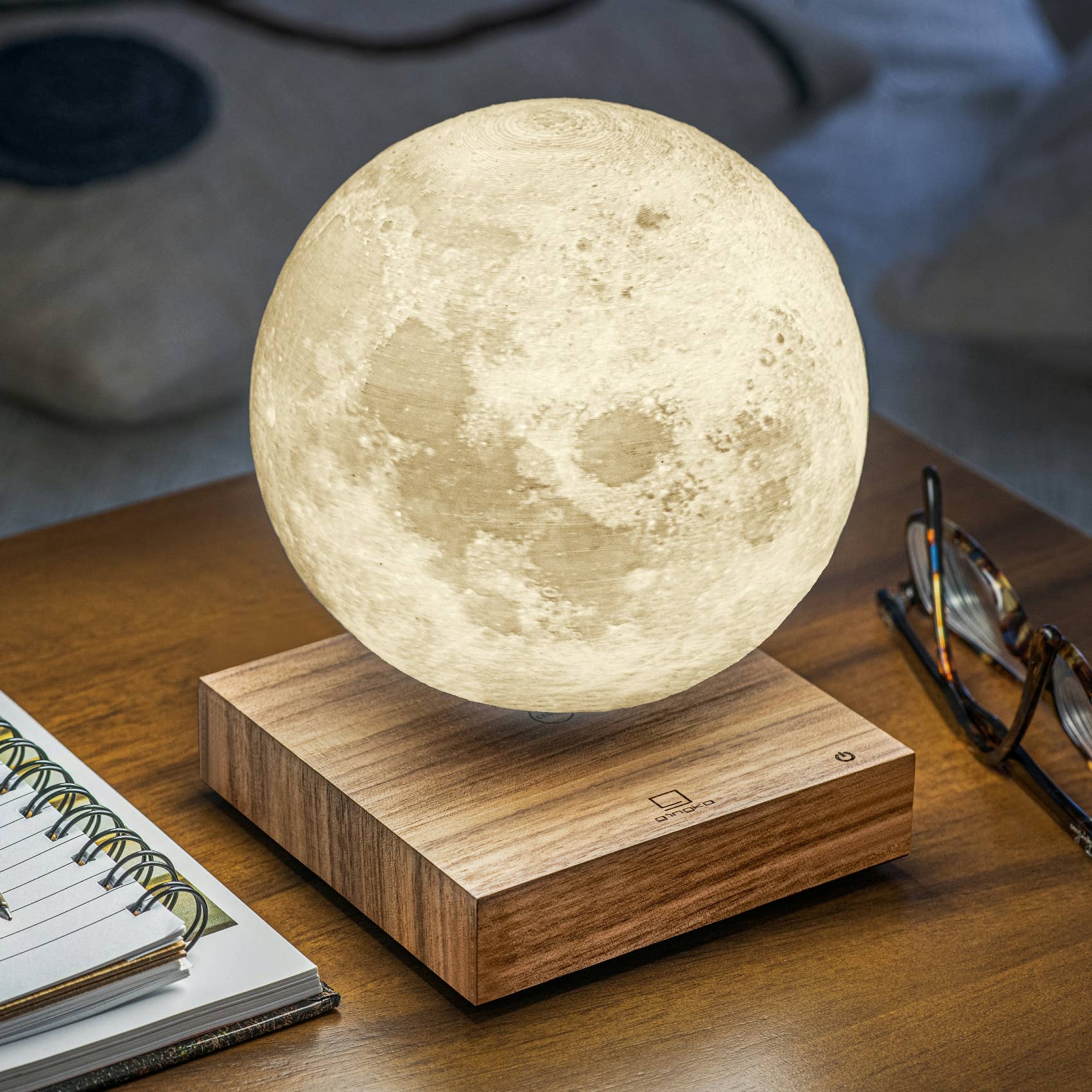 Gingko Smart Moon Lamp: Walnut