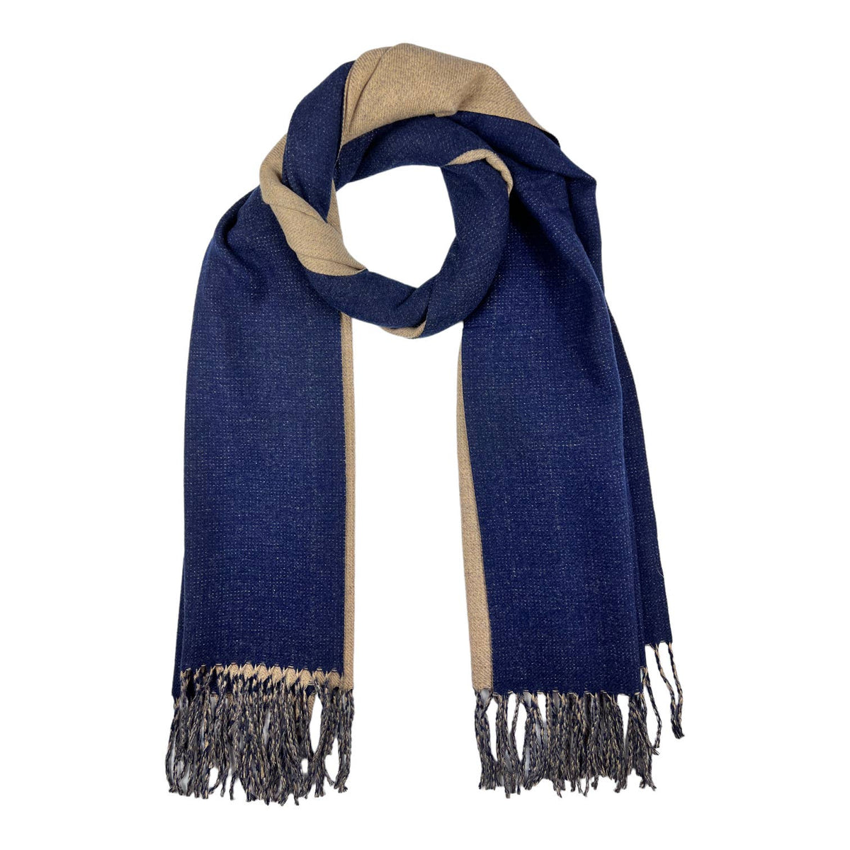 Reversible two tone coloured plain cashmere blend scarf: Sage
