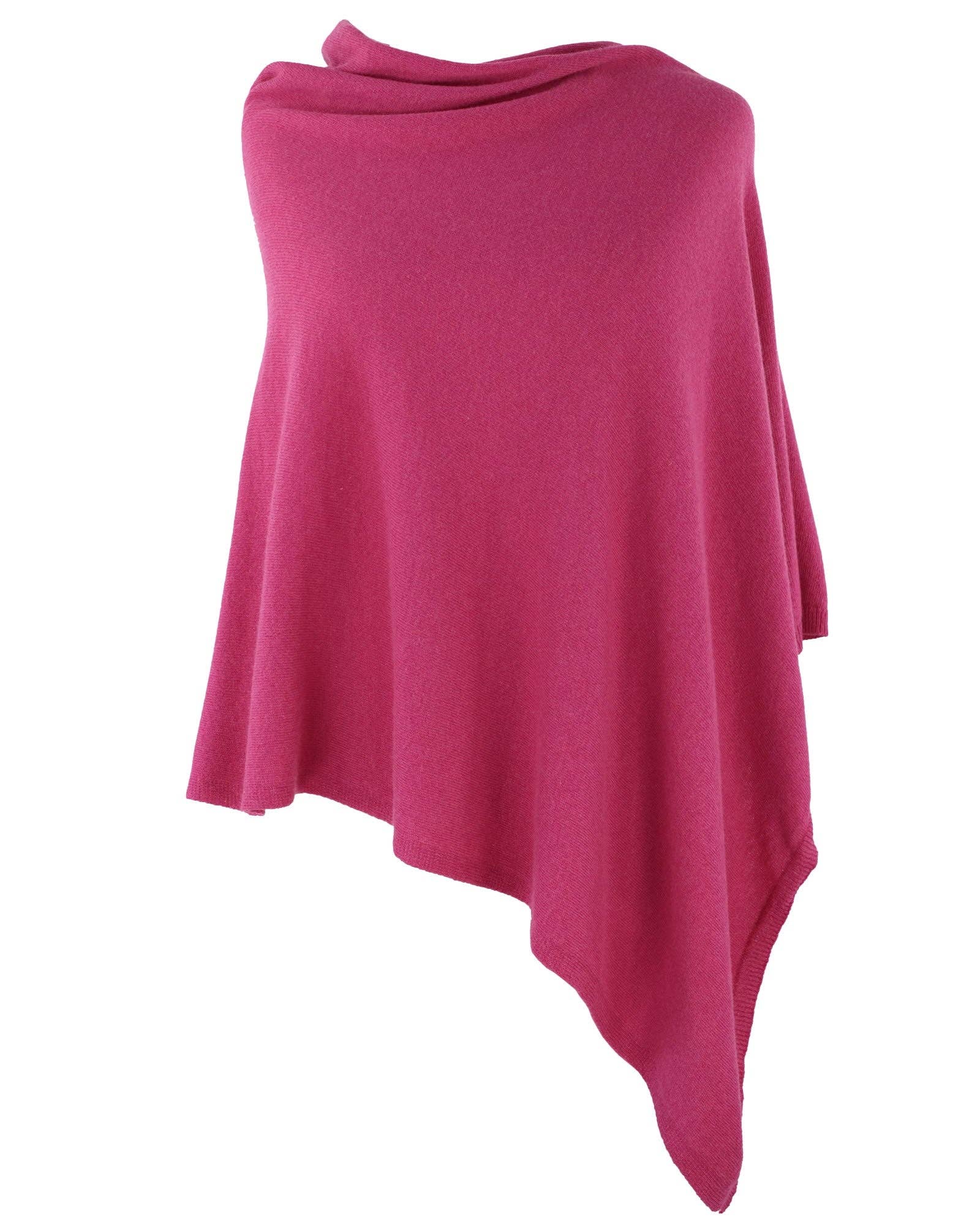 Classic Cashmere Blend Poncho: Denim Blue