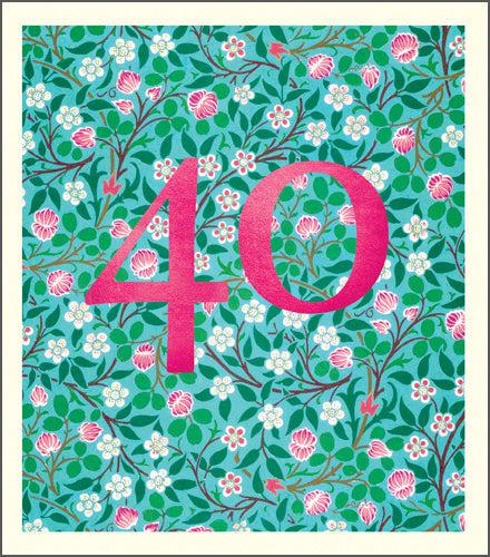40th Birthday Card - The Nancy Smillie Shop - Art, Jewellery & Designer Gifts Glasgow