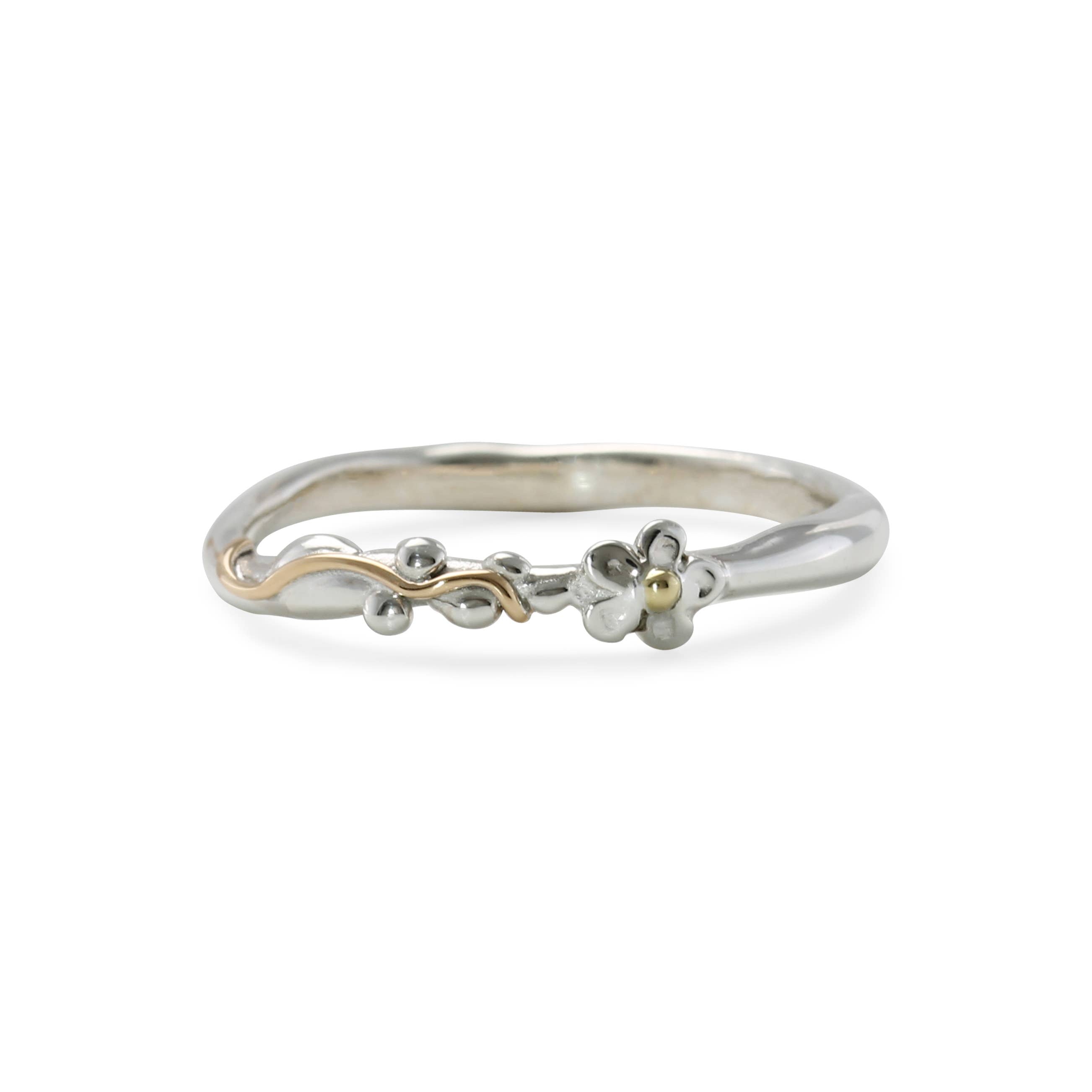 Dainty Sterling Silver Daisy Ring: O