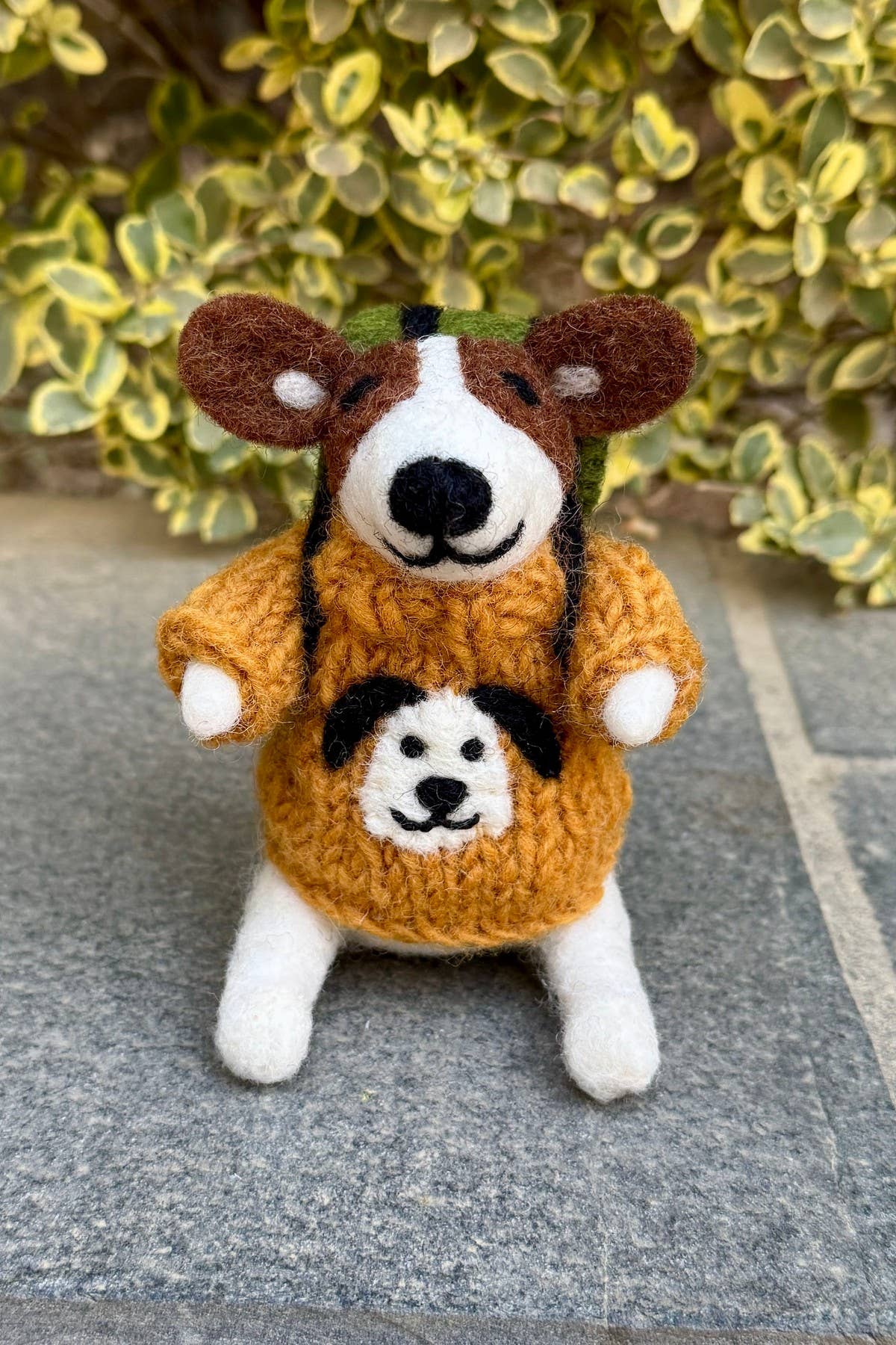 Roger - Hand Felted Wool Adventure Dog Standing Decoration: One Colour