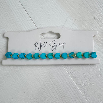 Blue Jasper Mini Heart Bracelet