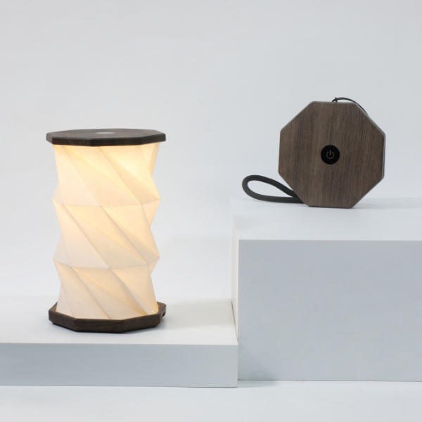 Mini Twist Hexagon Lamp: Lunar White