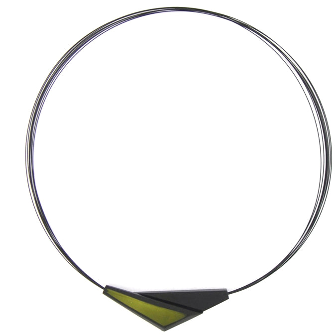 Green resin triangle magnetic pendant