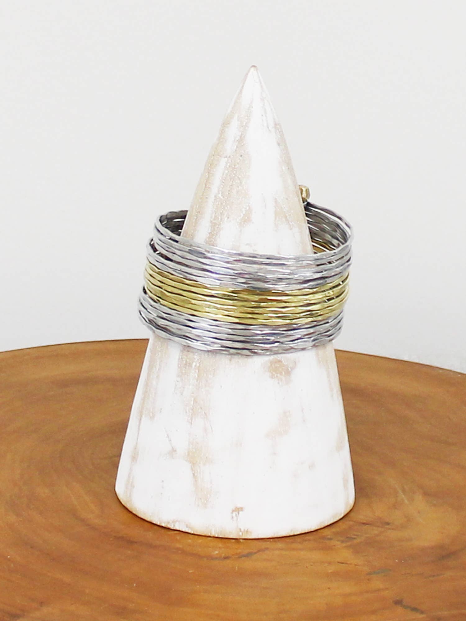 KH1505 WIDE SILVER & GOLD CUFF