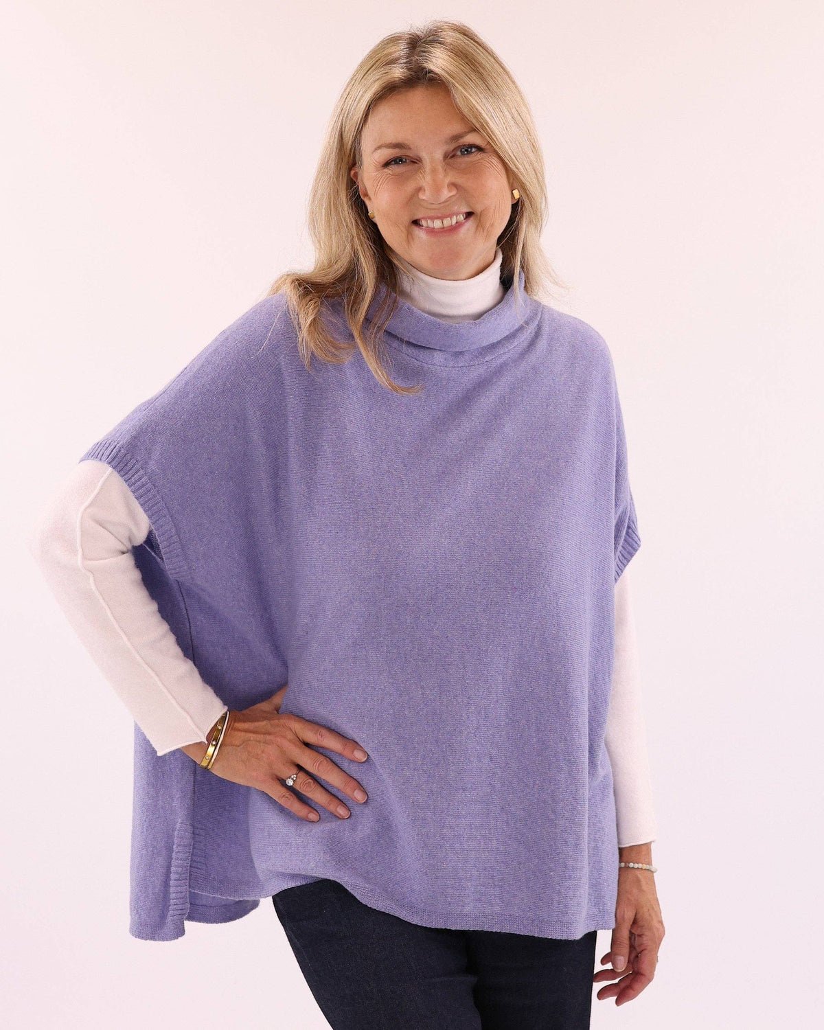 Classic Cashmere Blend Tunic: Peacock