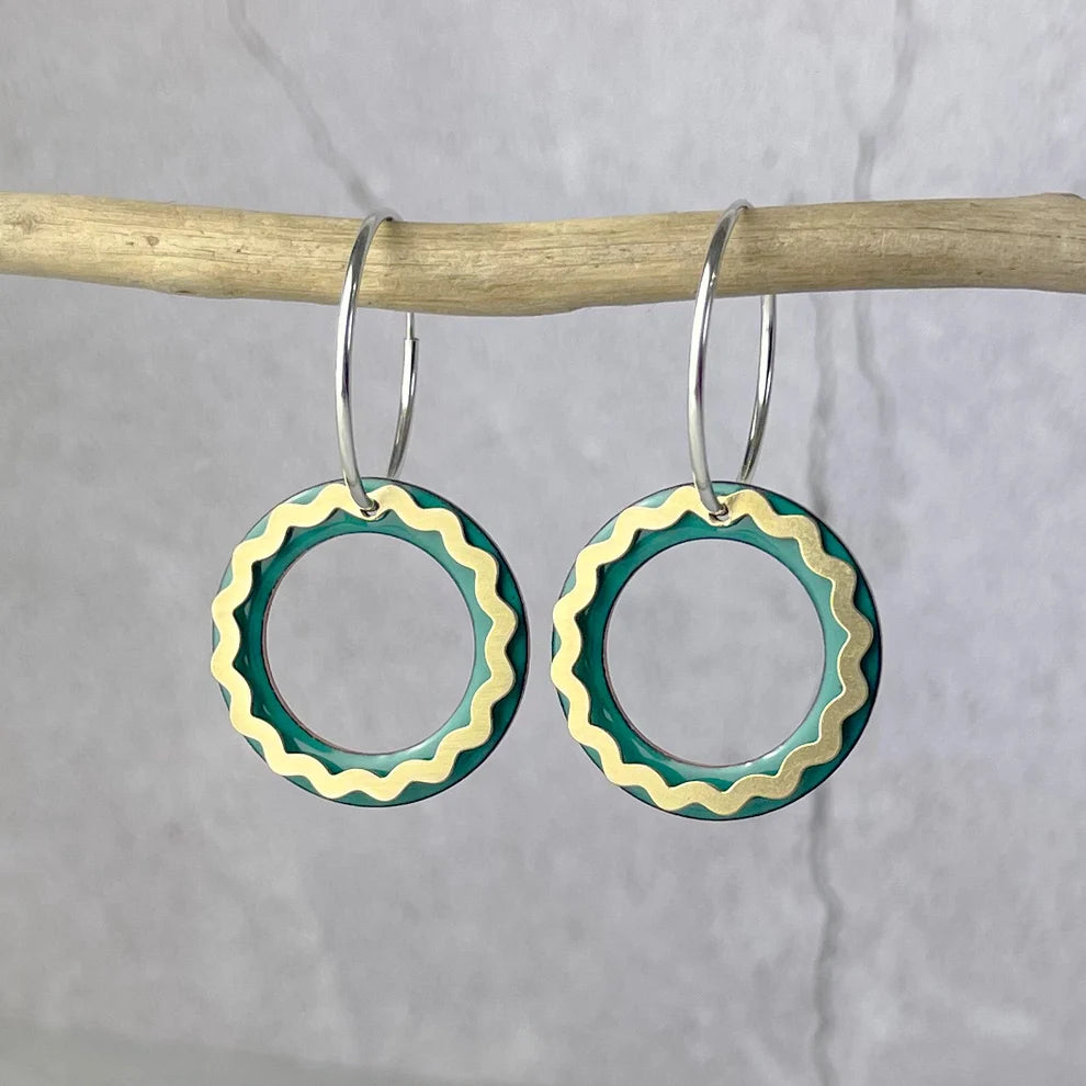 Spruce Wavy Hoop Earrings