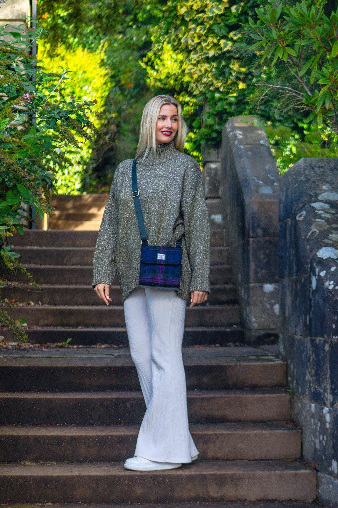 Harris Tweed Medium Satchel Bag Baird Check