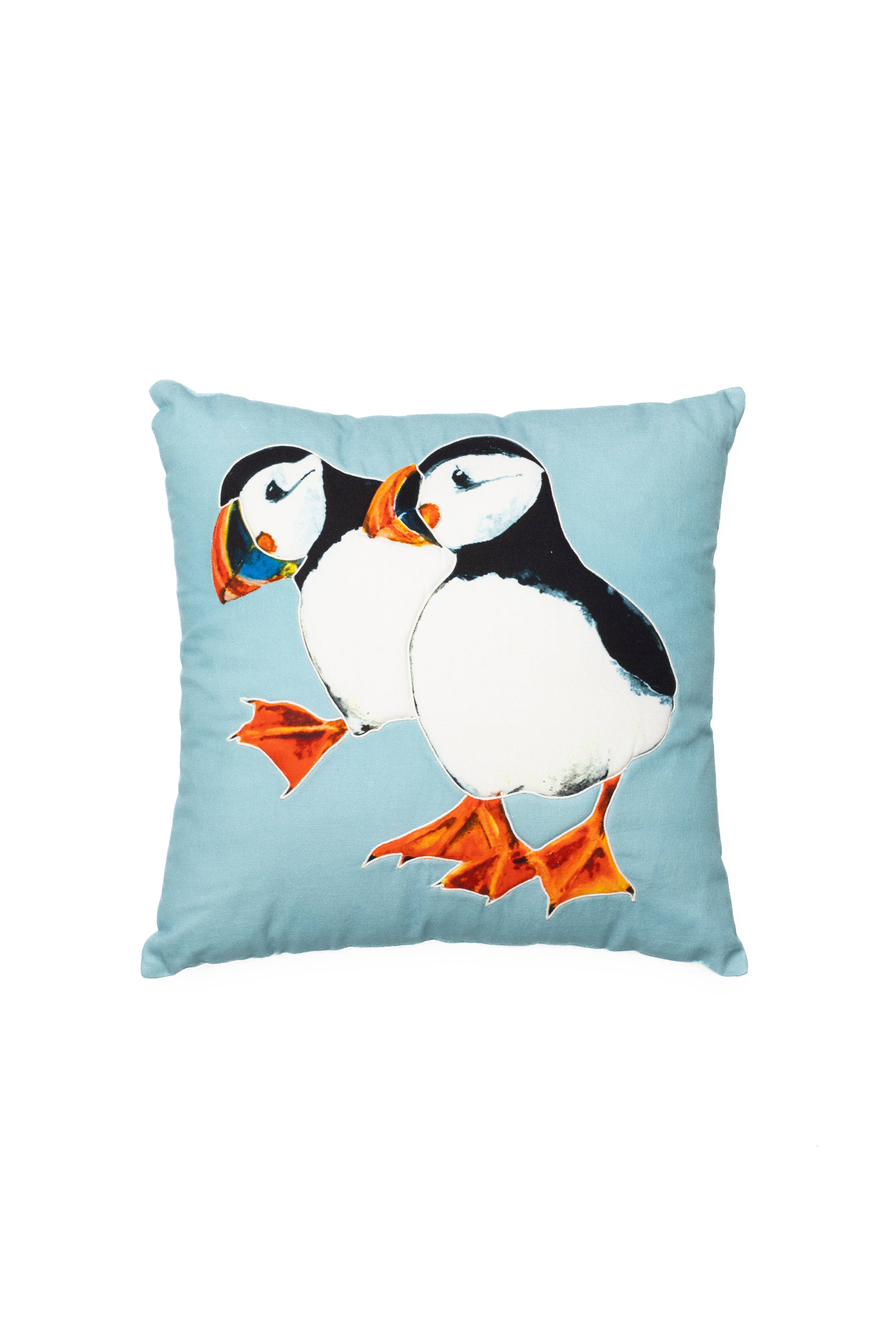 Double Puffin Blue/Grey Cushion