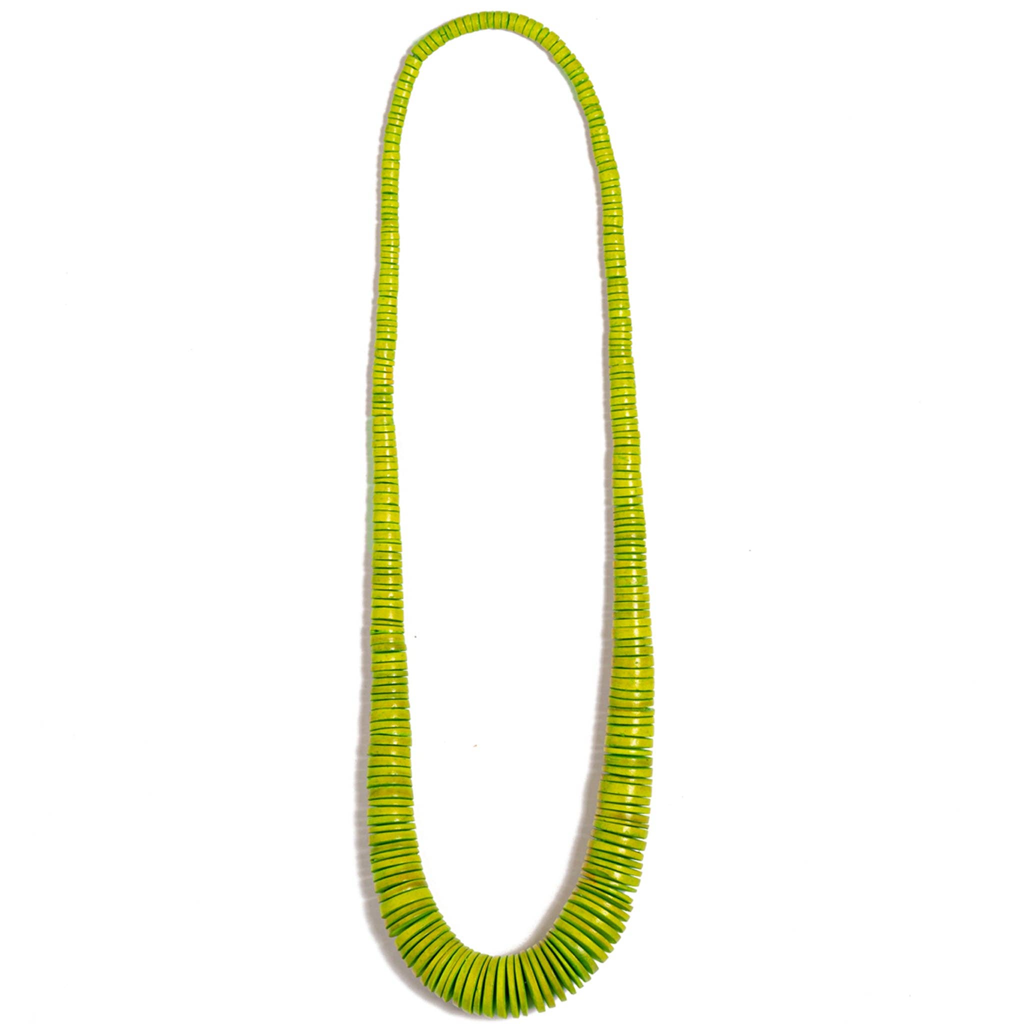 H1838 Long Graduated Coco Necklaces (x5 colours): Lime Green