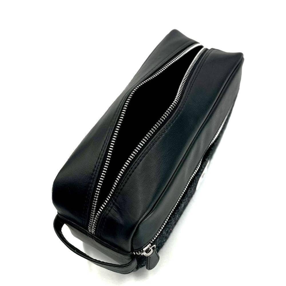 Harris Tweed Toiletry Bag Charcoal