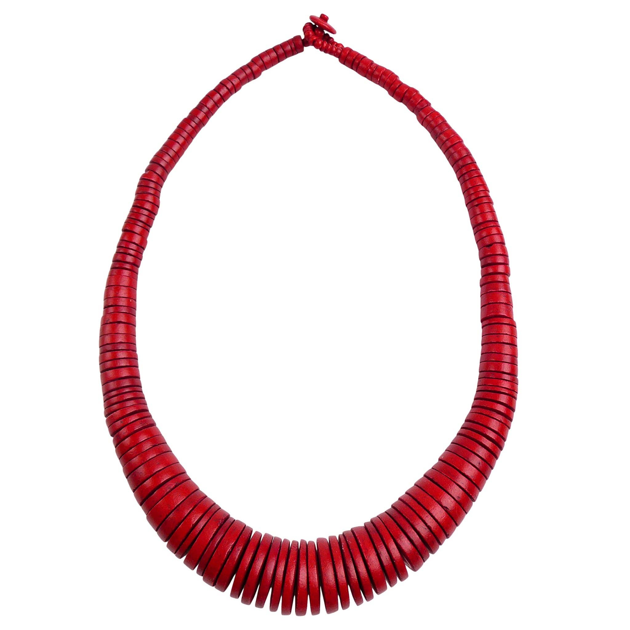 NK601 Graduated Coco Disc Necklaces: Turquoise-blue