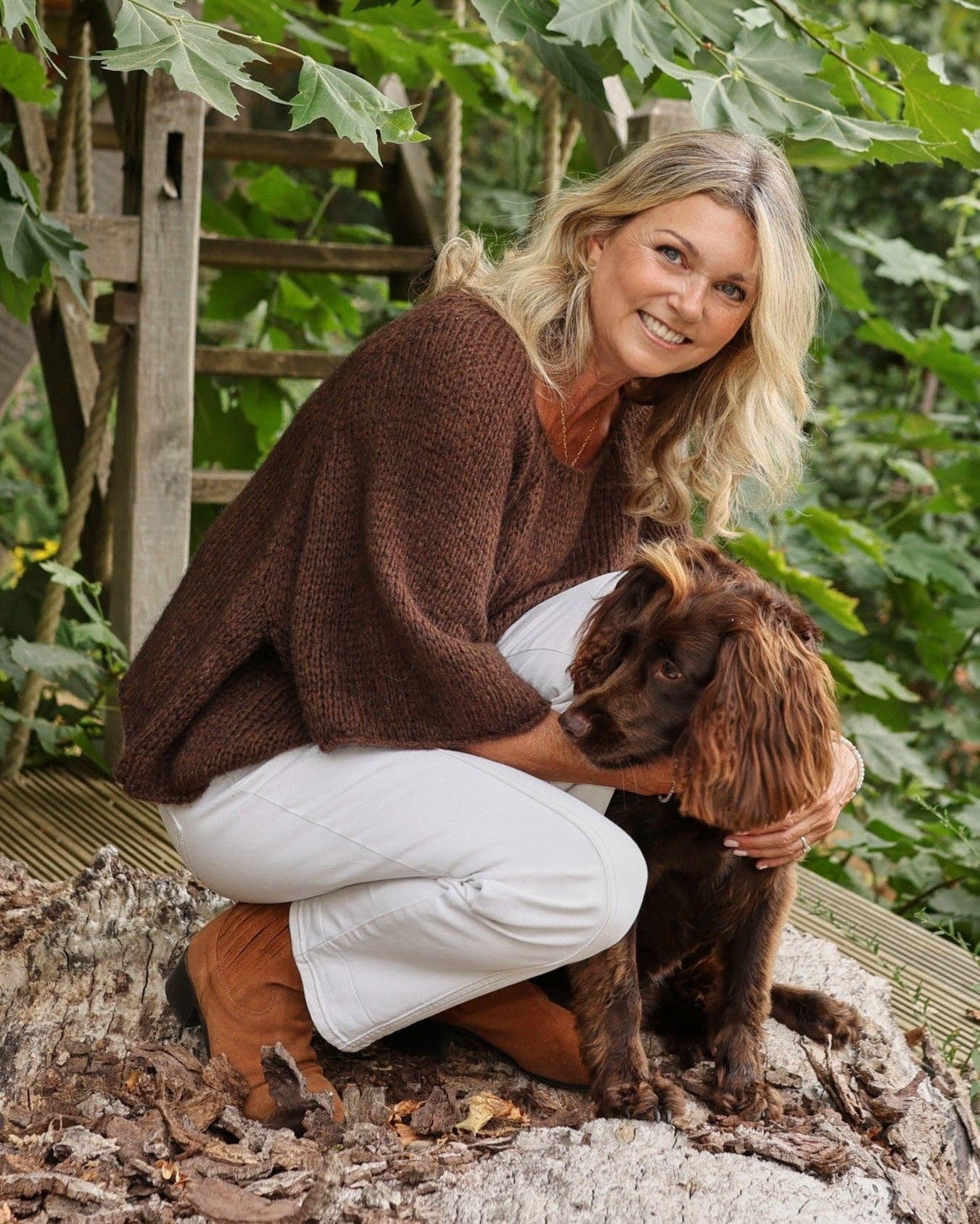 Alpaca Blend Swing Jumper: Cream