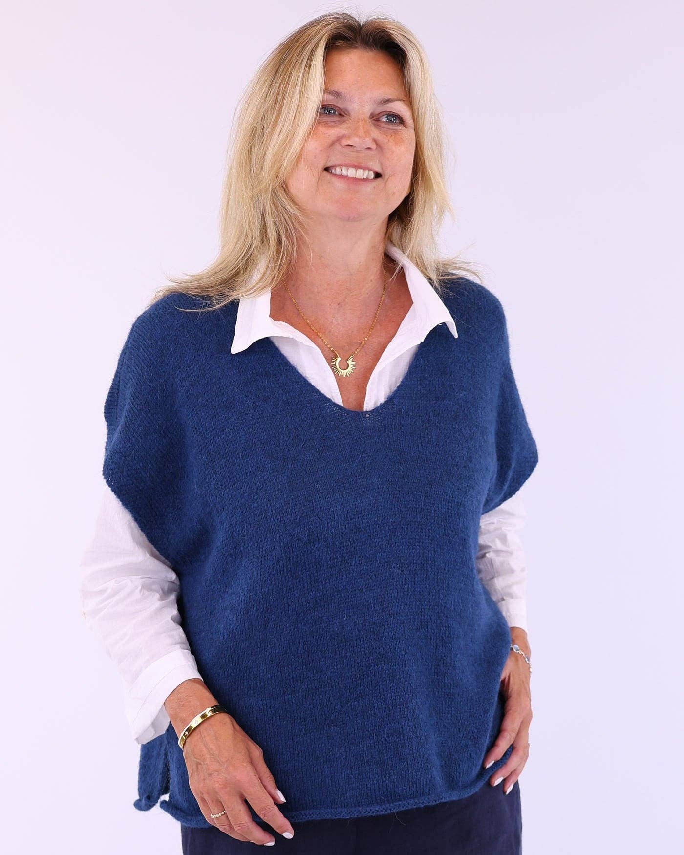 Alpaca Blend V Neck Tunic: Soft Moss