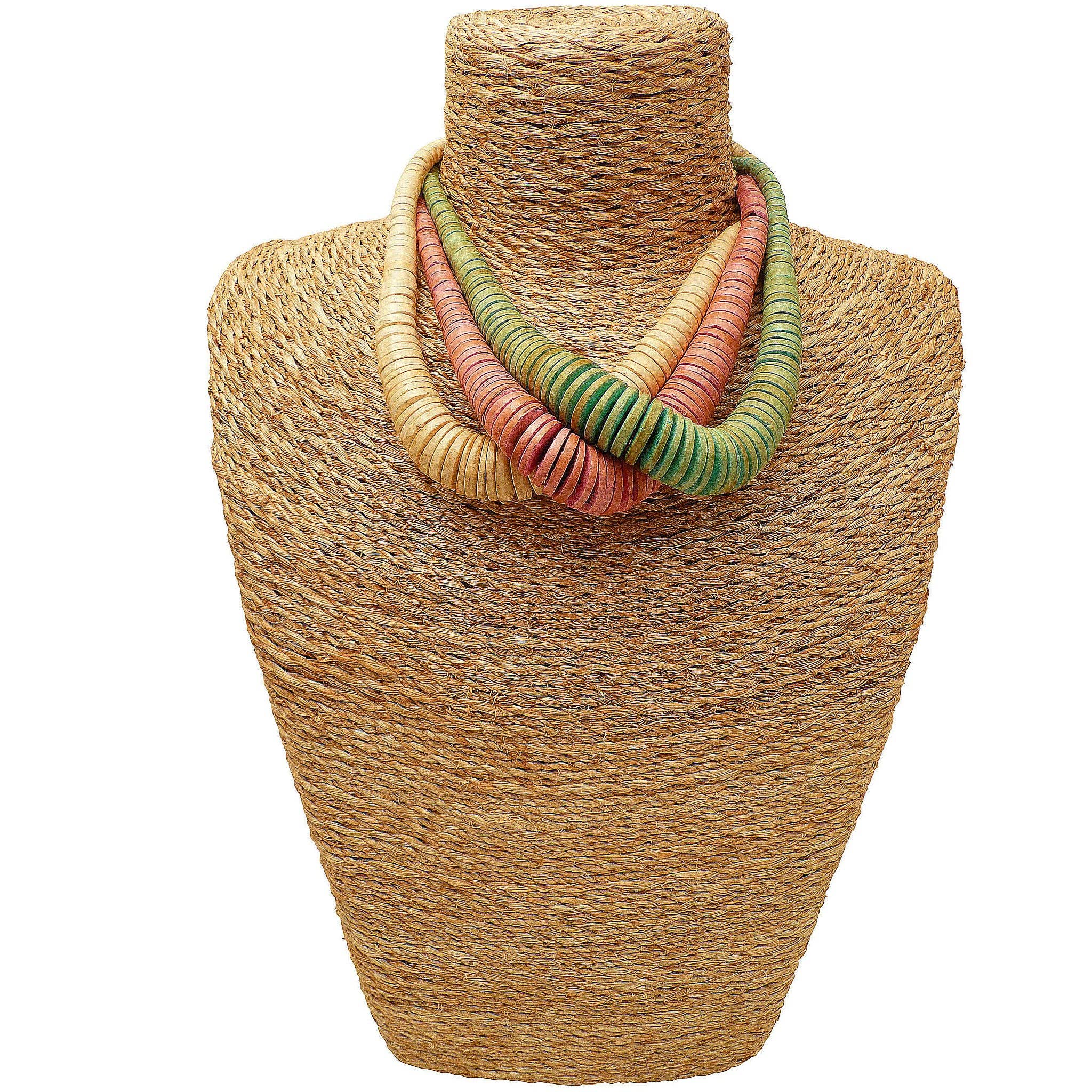 NK601 Graduated Coco Disc Necklaces: Turquoise-blue