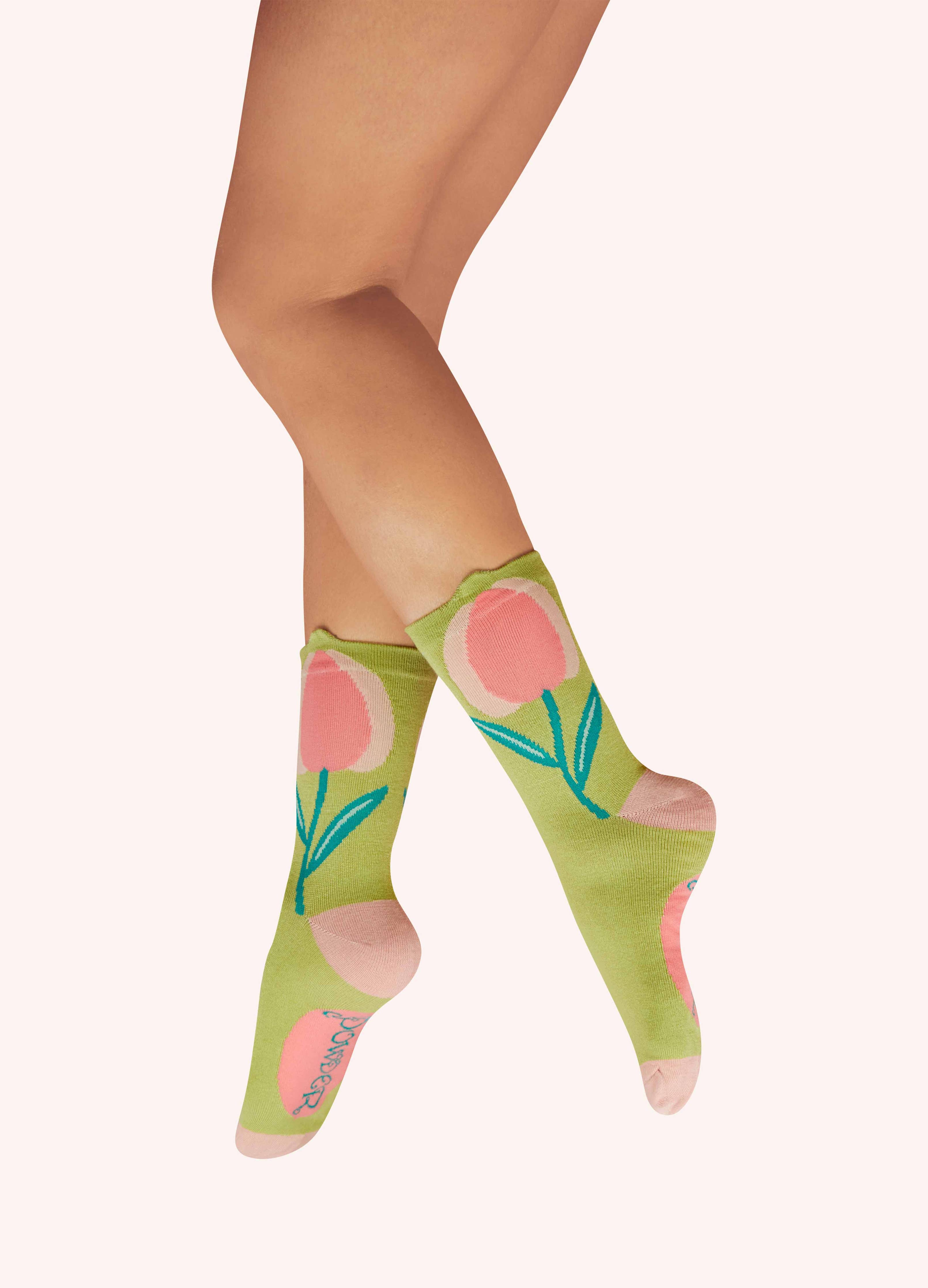 Ladies Ankle Socks Tulip in Sage