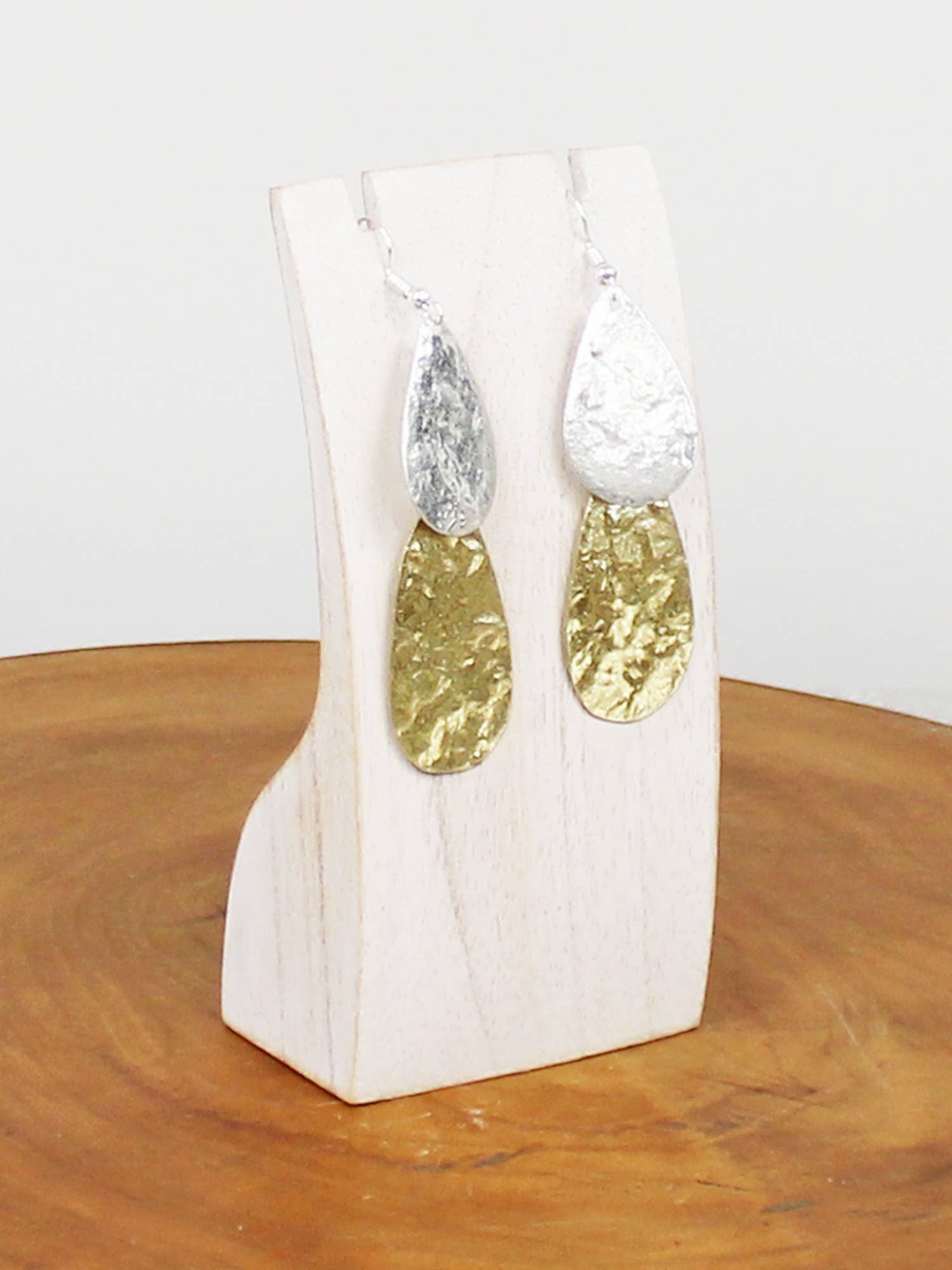 DOUBLE BEATEN TEARDROP EARRINGS