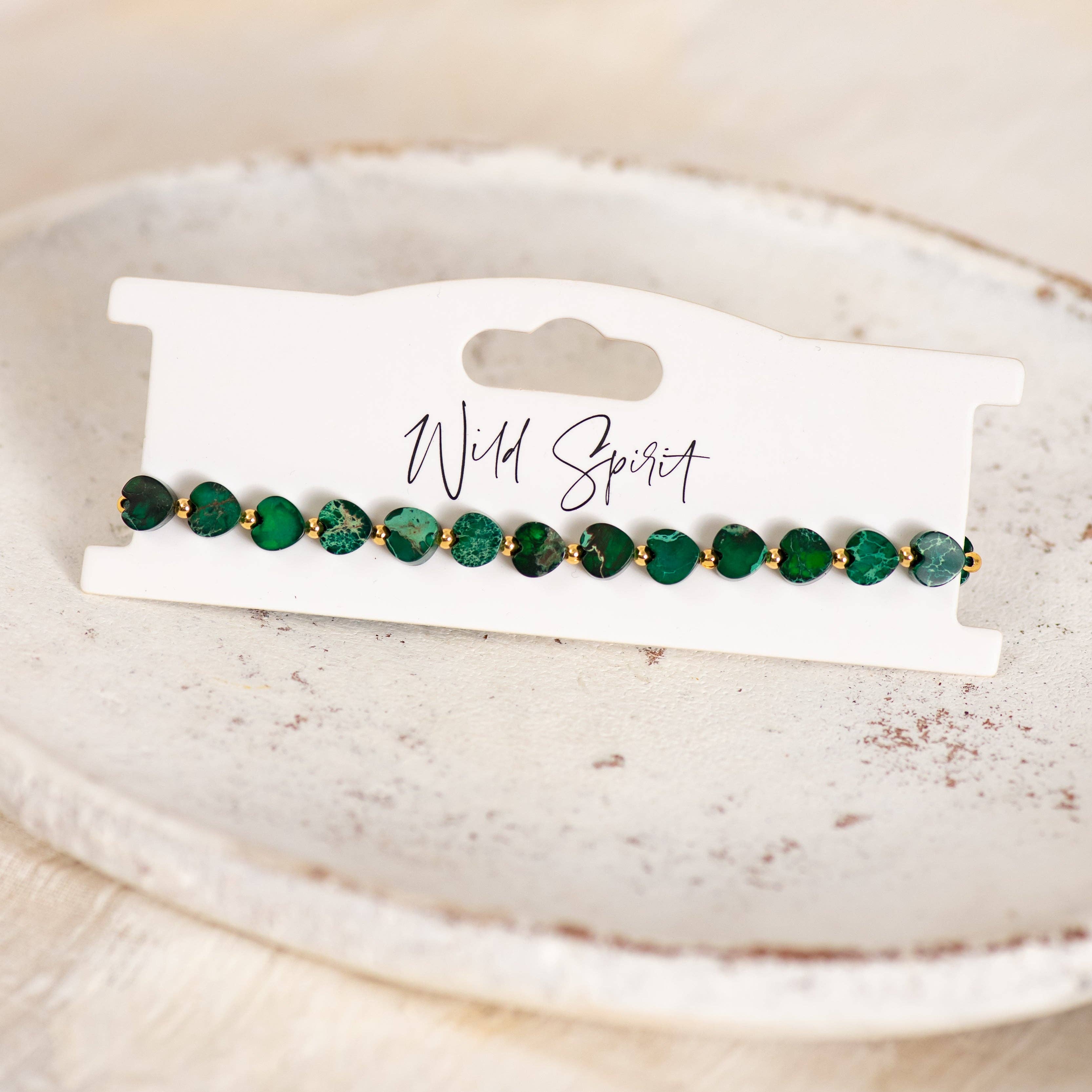 The Green Jasper Mini Heart Bracelet