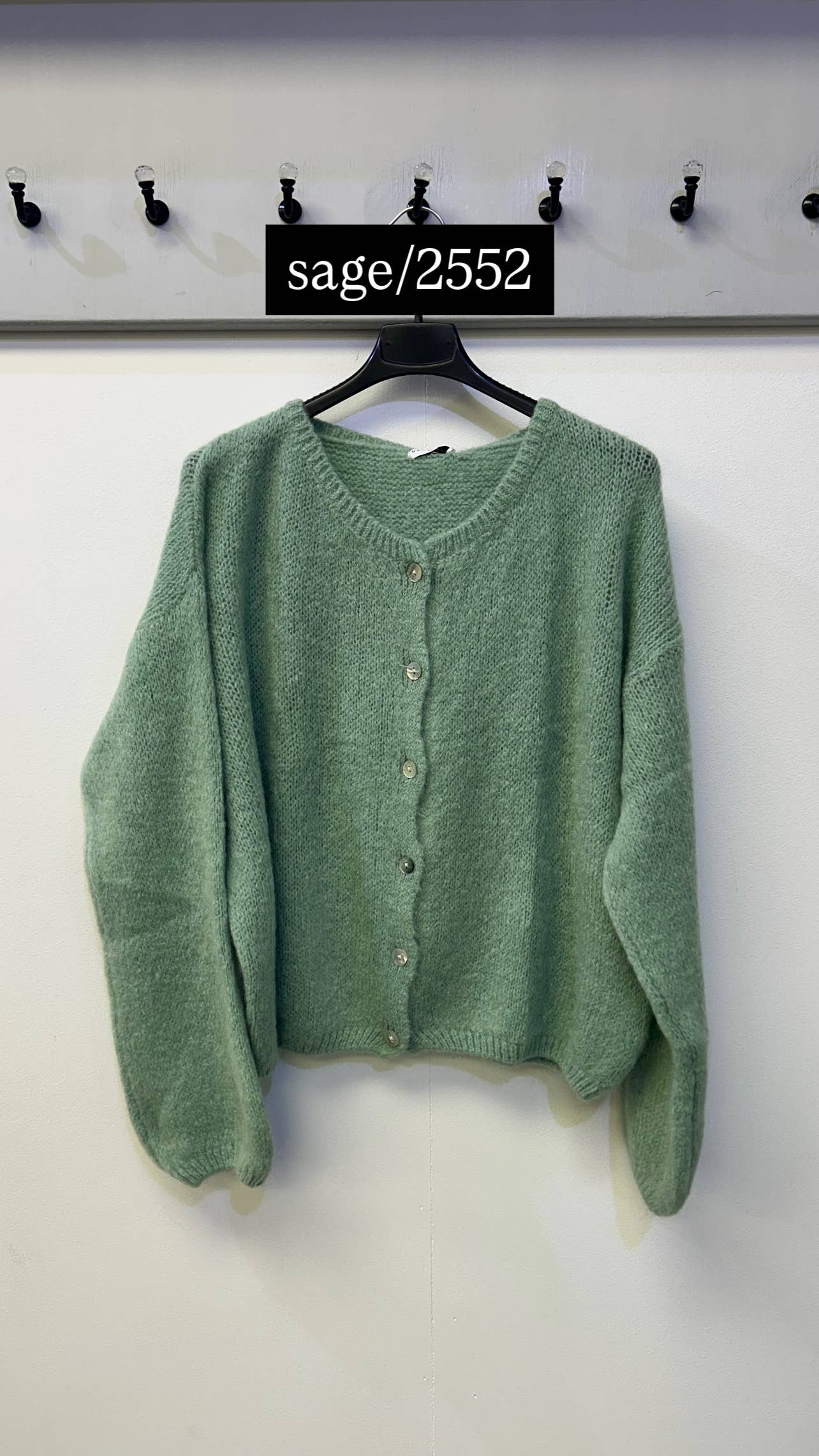 Button Through Mohair Cardigan: Cornflower / One Size: UK8 - UK14/16