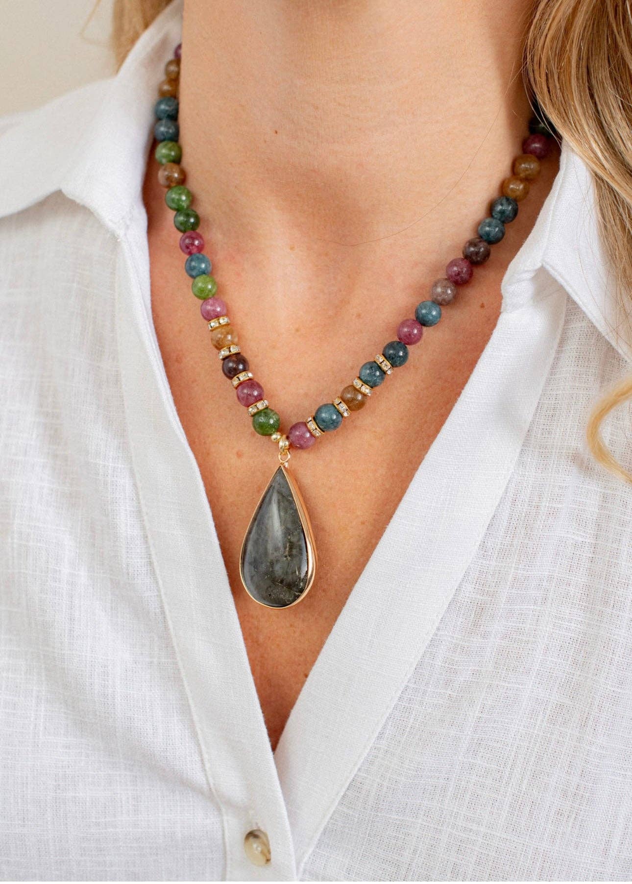 Rainforest Bloom Labradorite Necklace