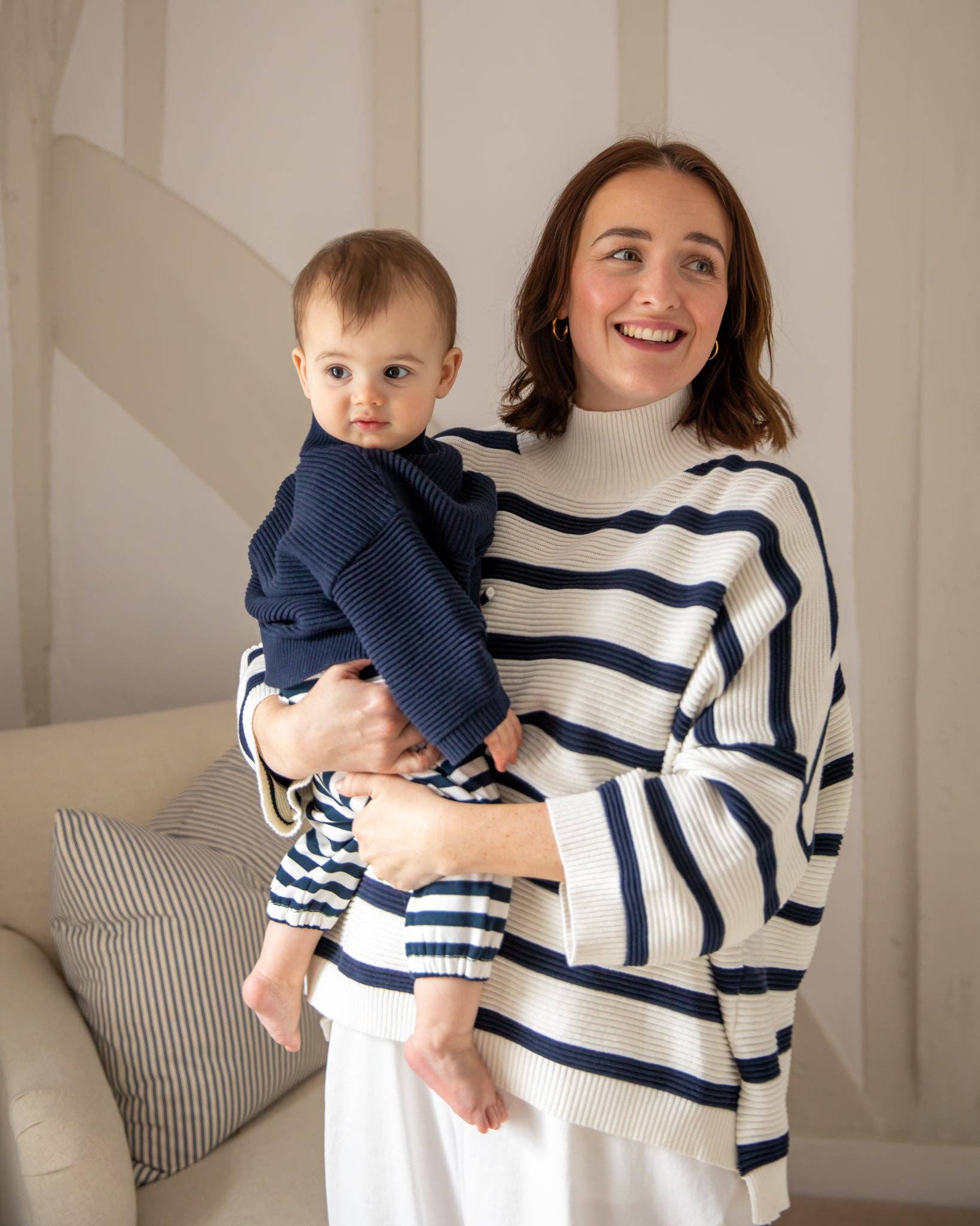 Vicki Jumper | Stripe | Navy/Ivory