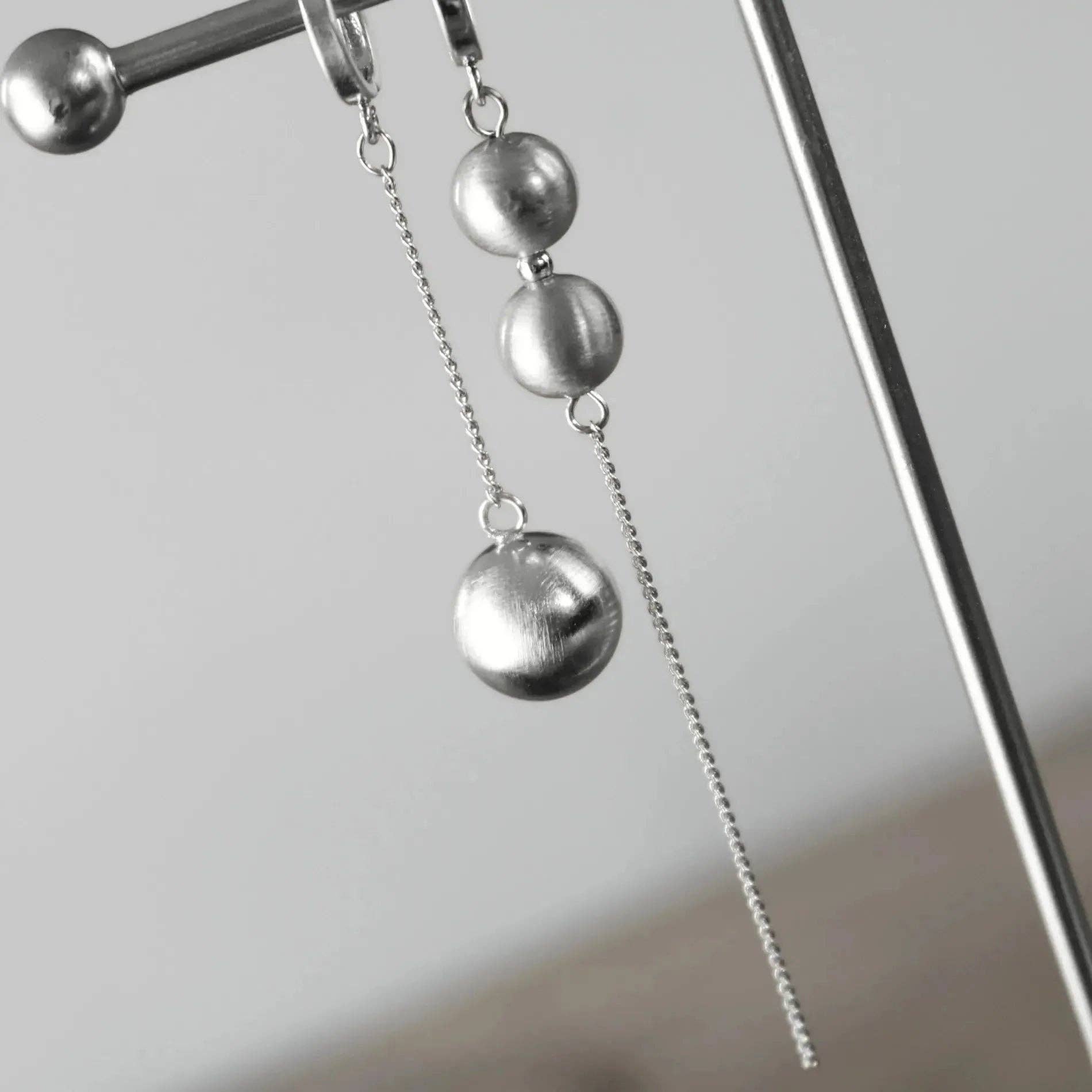 Tabitha Asymmetric Huggies Silver Plating