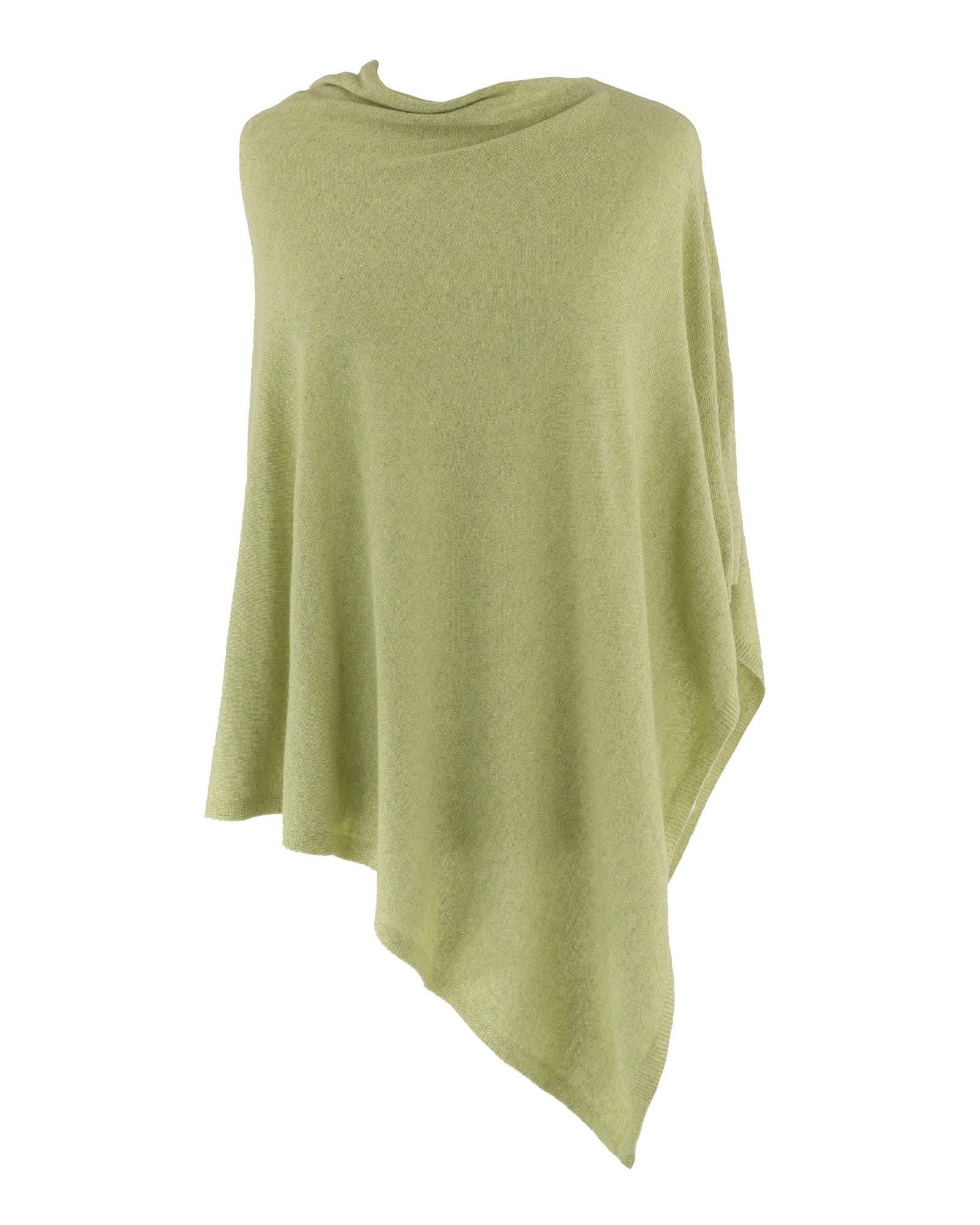 Classic Cashmere Blend Poncho: Silver