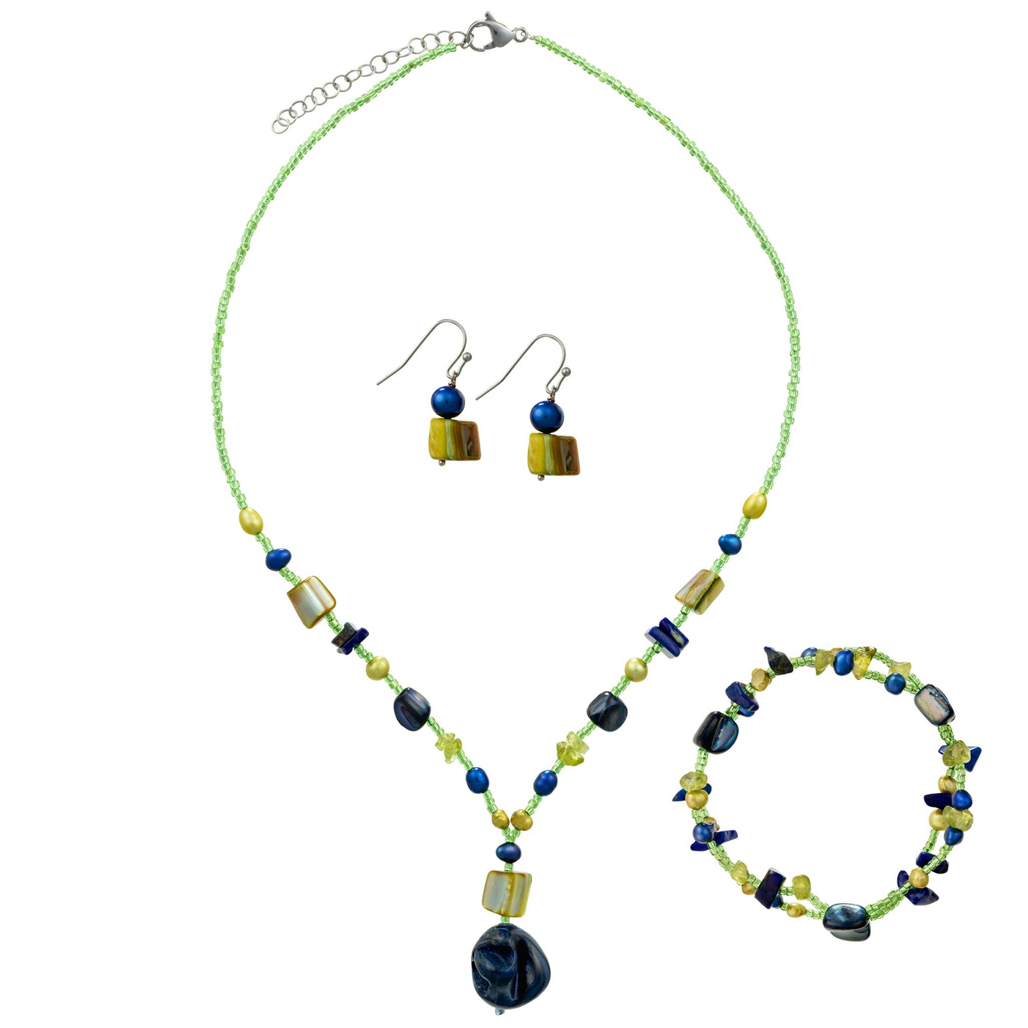 Green Blue Bead Necklace