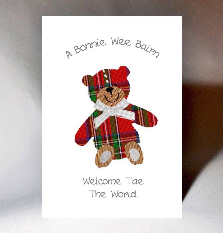 NEW BABY TARTAN TED BAIRN CARD