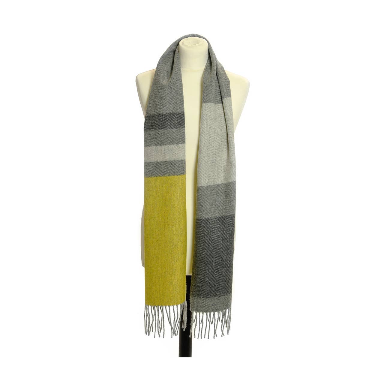 Lambswool Stripe Scarf : Canary